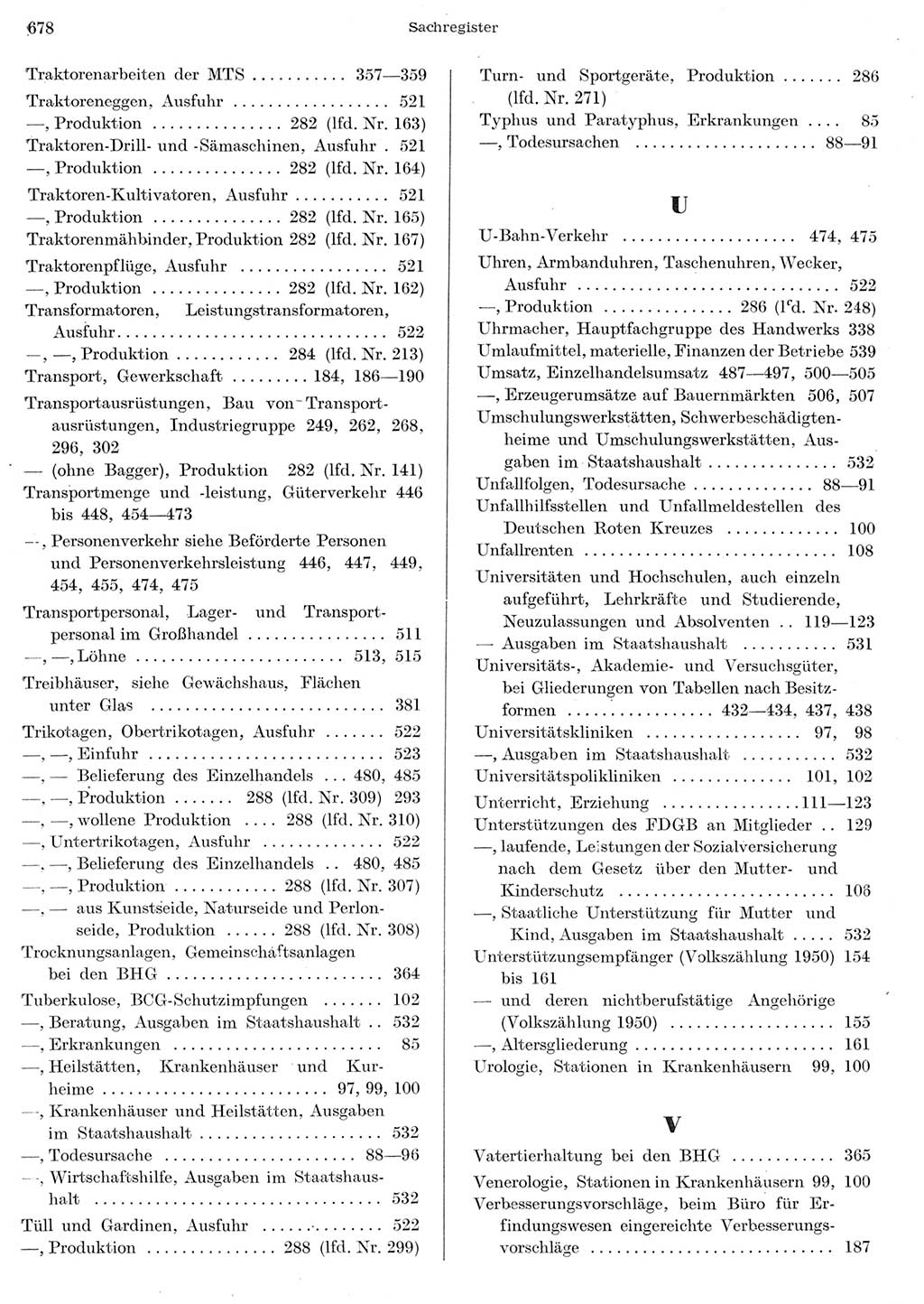 Statistisches Jahrbuch der Deutschen Demokratischen Republik (DDR) 1956, Seite 678 (Stat. Jb. DDR 1956, S. 678)