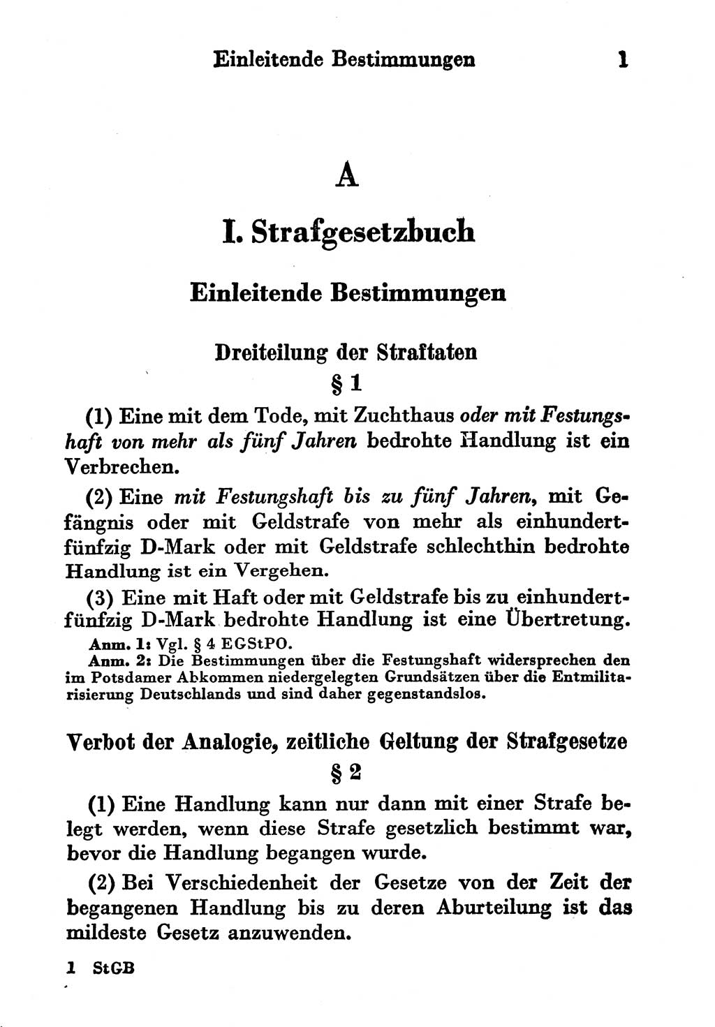 Strafgesetzbuch (StGB) und andere Strafgesetze [Deutsche Demokratische Republik (DDR)] 1956, Seite 1 (StGB Strafges. DDR 1956, S. 1)