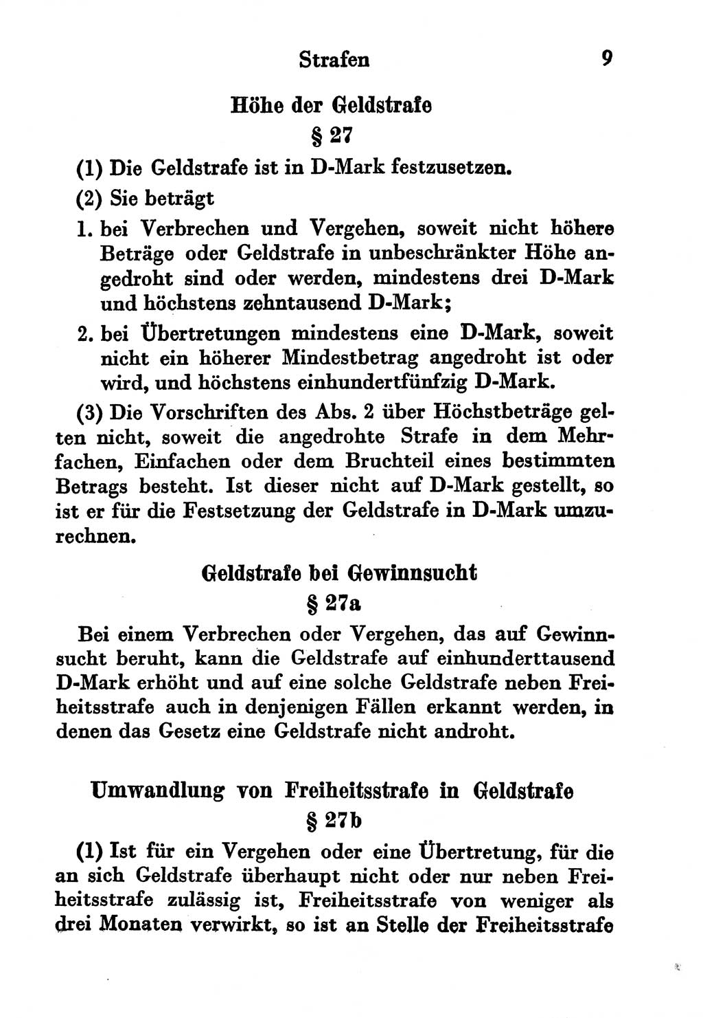 Strafgesetzbuch (StGB) und andere Strafgesetze [Deutsche Demokratische Republik (DDR)] 1956, Seite 9 (StGB Strafges. DDR 1956, S. 9)
