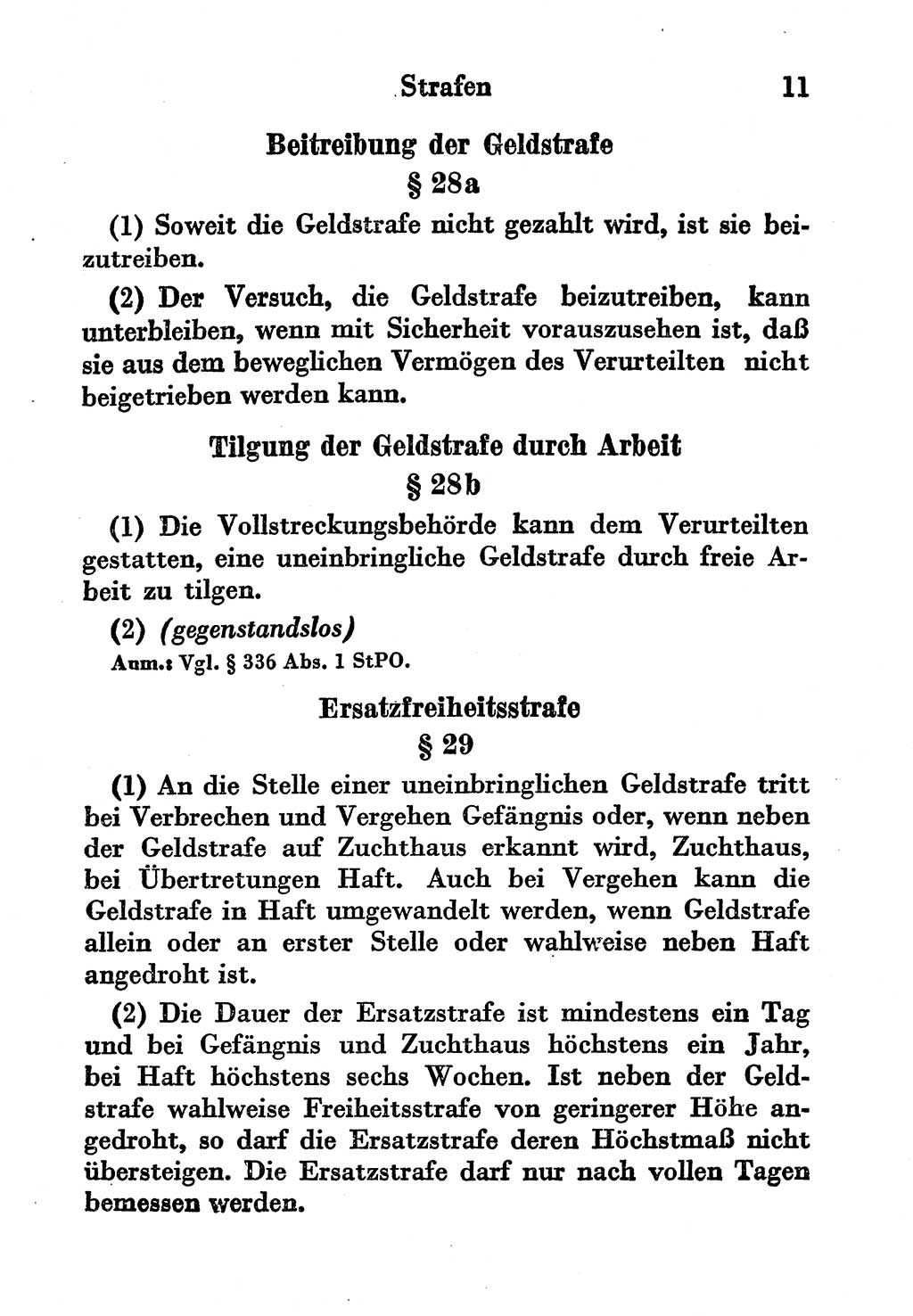 Strafgesetzbuch (StGB) und andere Strafgesetze [Deutsche Demokratische Republik (DDR)] 1956, Seite 11 (StGB Strafges. DDR 1956, S. 11)