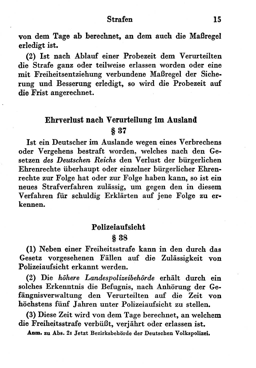 Strafgesetzbuch (StGB) und andere Strafgesetze [Deutsche Demokratische Republik (DDR)] 1956, Seite 15 (StGB Strafges. DDR 1956, S. 15)