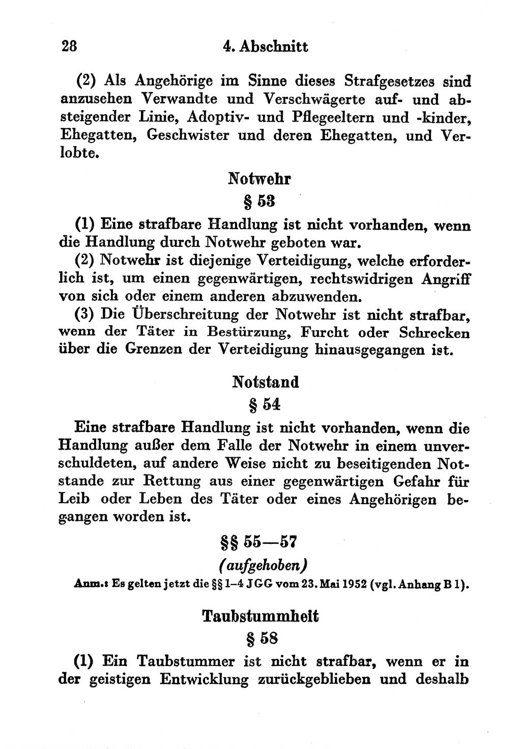 Strafgesetzbuch (StGB) und andere Strafgesetze [Deutsche Demokratische Republik (DDR)] 1956, Seite 28 (StGB Strafges. DDR 1956, S. 28)