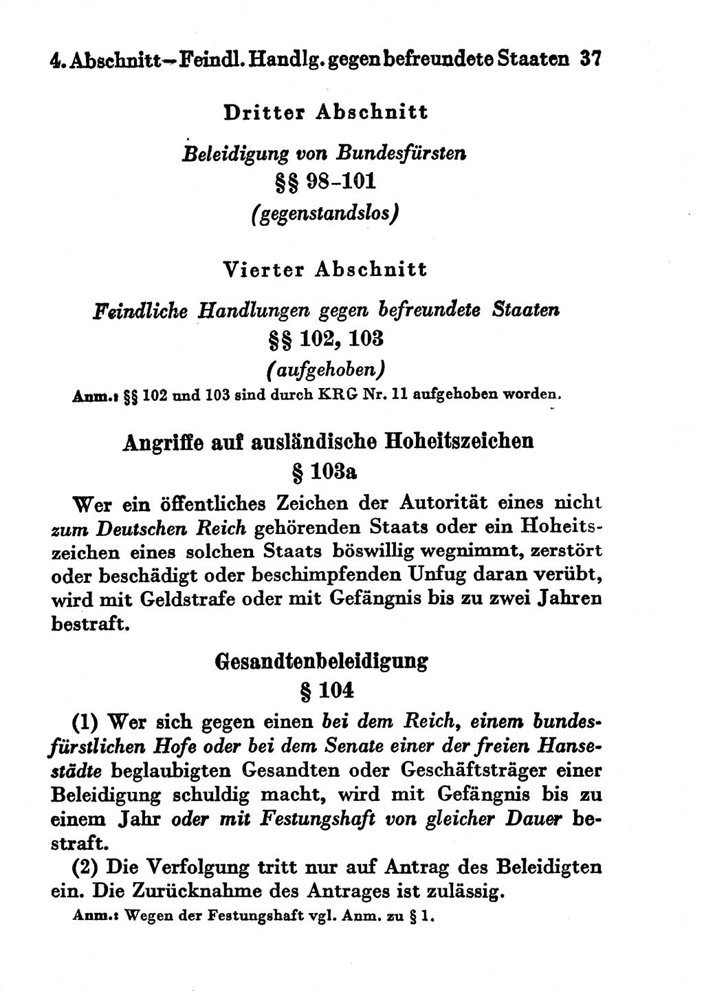 Strafgesetzbuch (StGB) und andere Strafgesetze [Deutsche Demokratische Republik (DDR)] 1956, Seite 37 (StGB Strafges. DDR 1956, S. 37)
