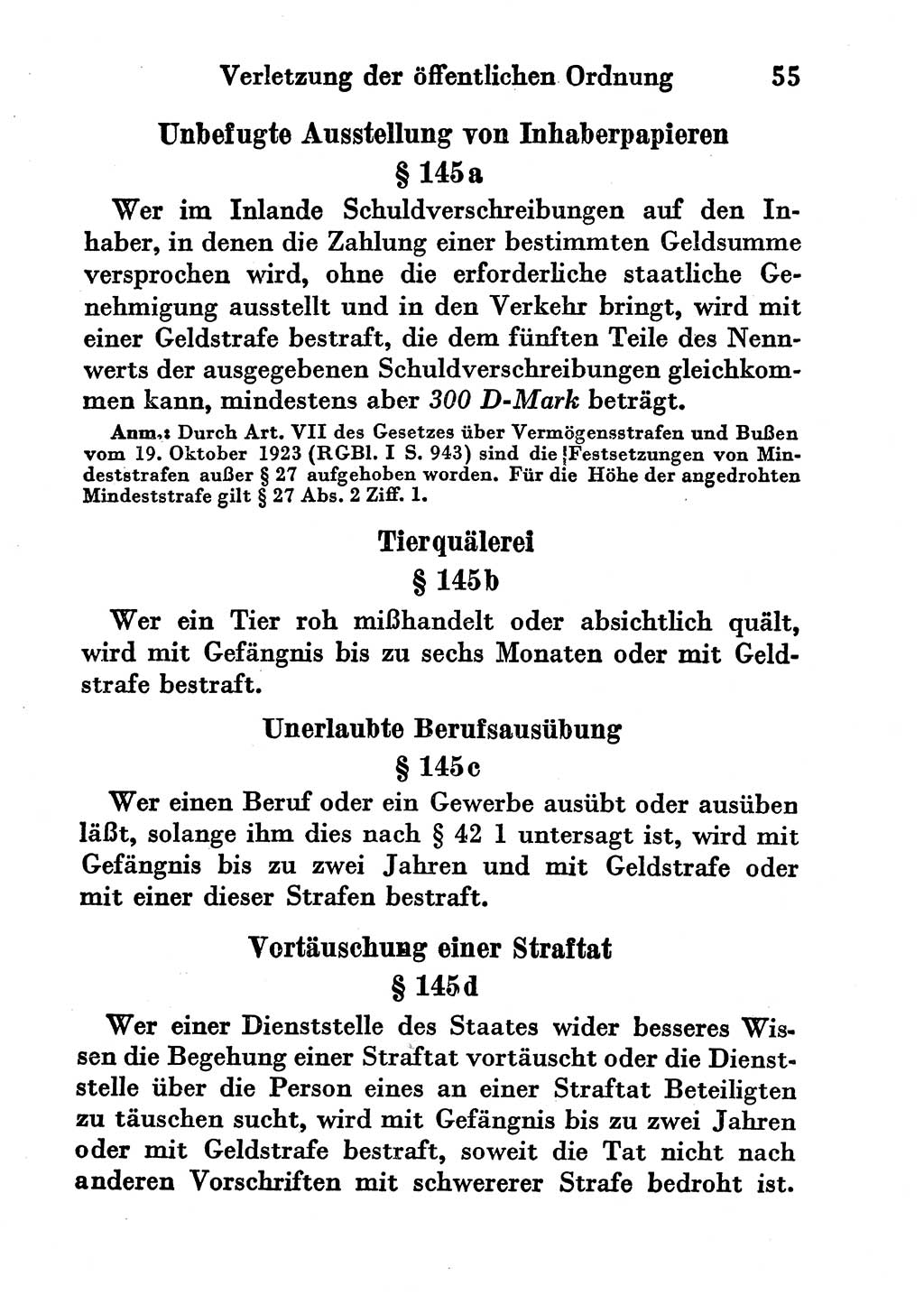 Strafgesetzbuch (StGB) und andere Strafgesetze [Deutsche Demokratische Republik (DDR)] 1956, Seite 55 (StGB Strafges. DDR 1956, S. 55)