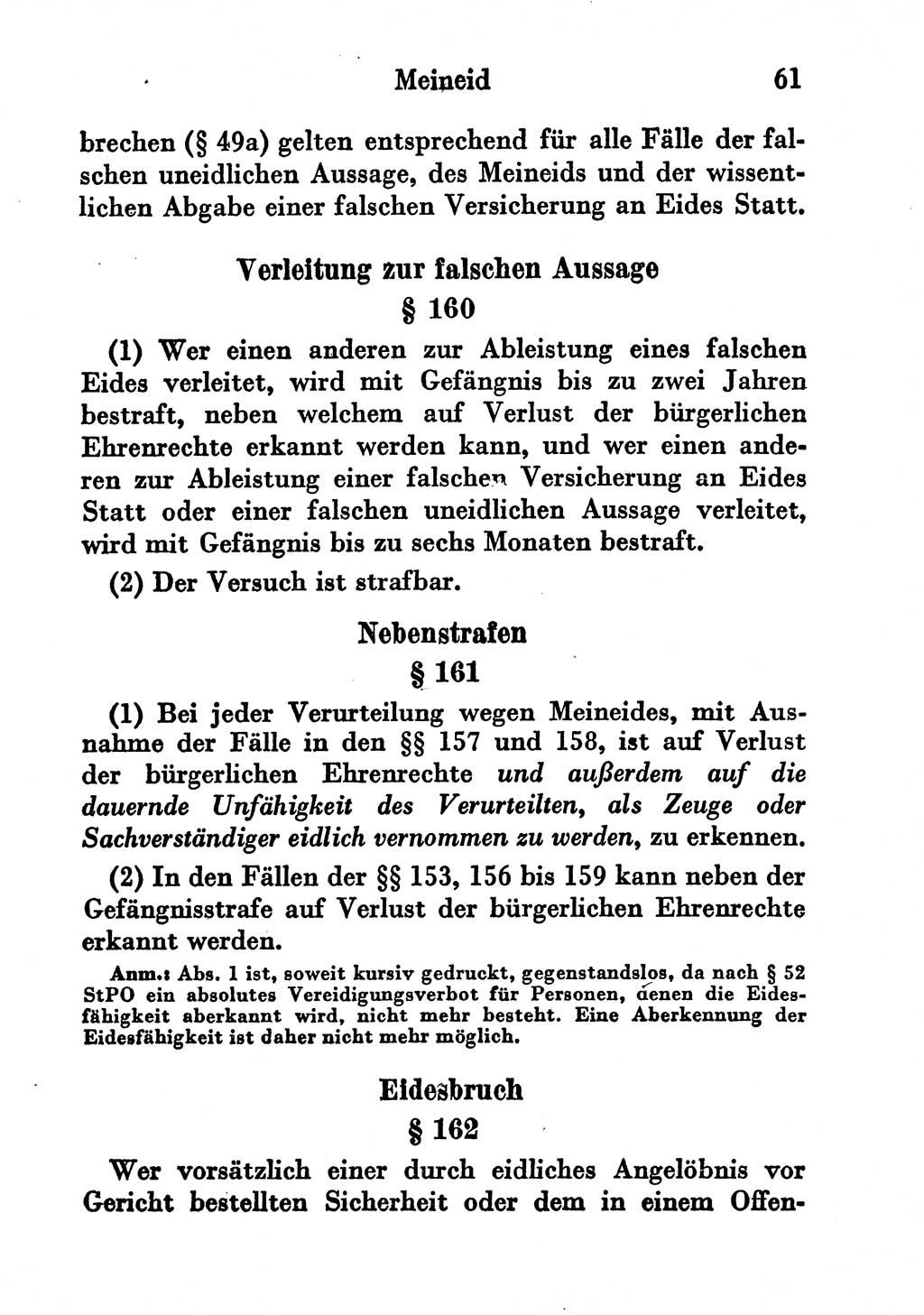 Strafgesetzbuch (StGB) und andere Strafgesetze [Deutsche Demokratische Republik (DDR)] 1956, Seite 61 (StGB Strafges. DDR 1956, S. 61)