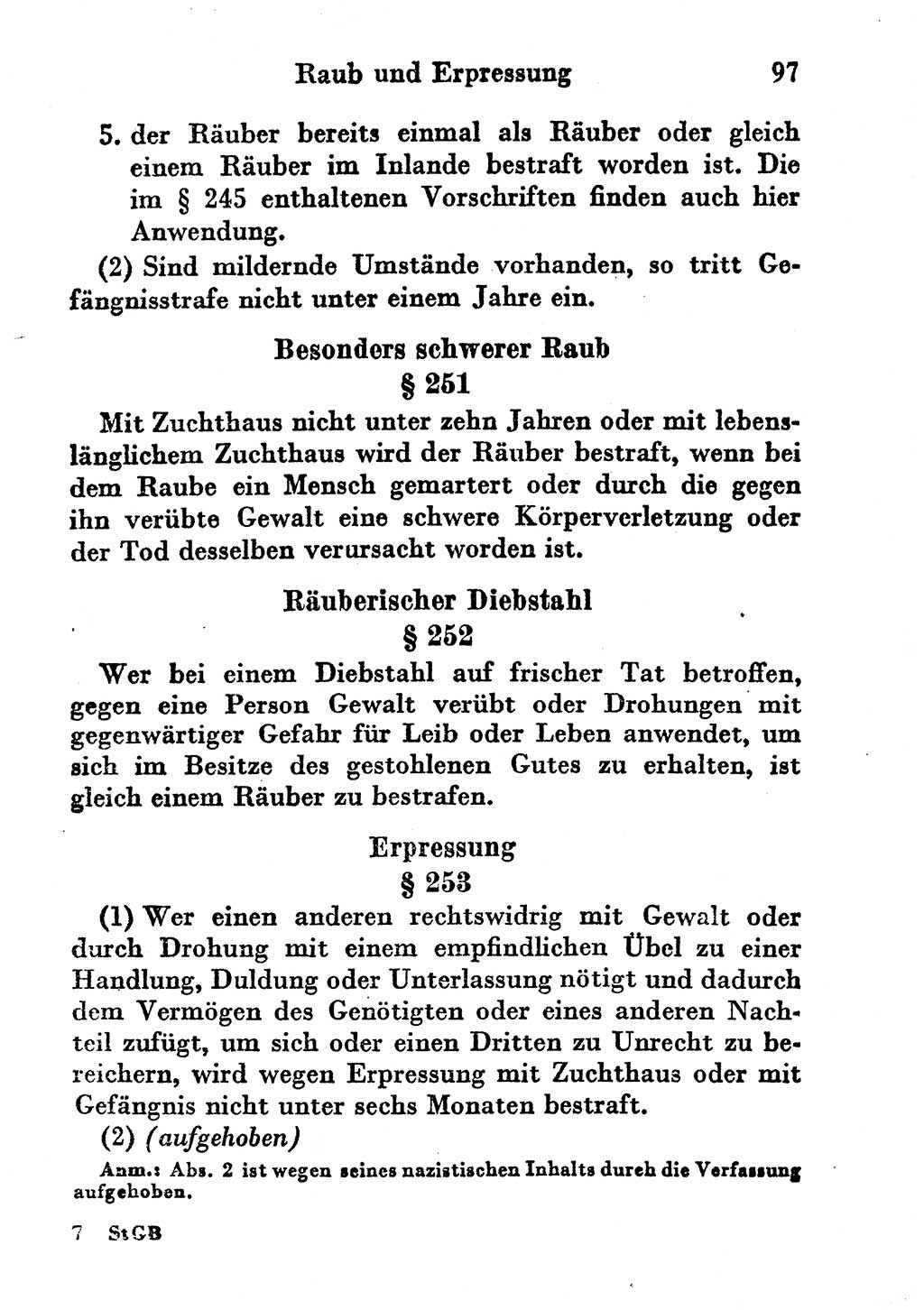 Strafgesetzbuch (StGB) und andere Strafgesetze [Deutsche Demokratische Republik (DDR)] 1956, Seite 97 (StGB Strafges. DDR 1956, S. 97)