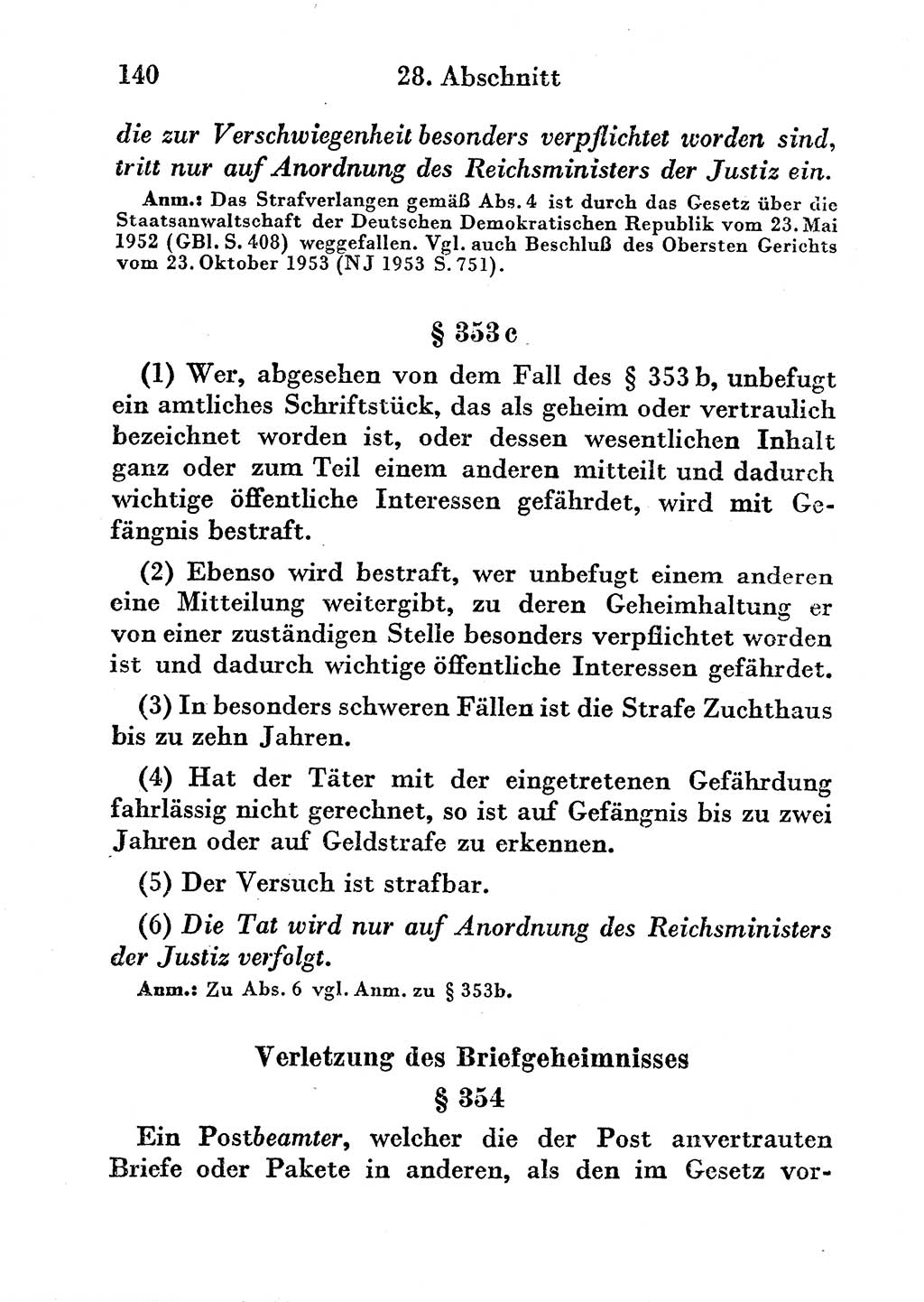 Strafgesetzbuch (StGB) und andere Strafgesetze [Deutsche Demokratische Republik (DDR)] 1956, Seite 140 (StGB Strafges. DDR 1956, S. 140)