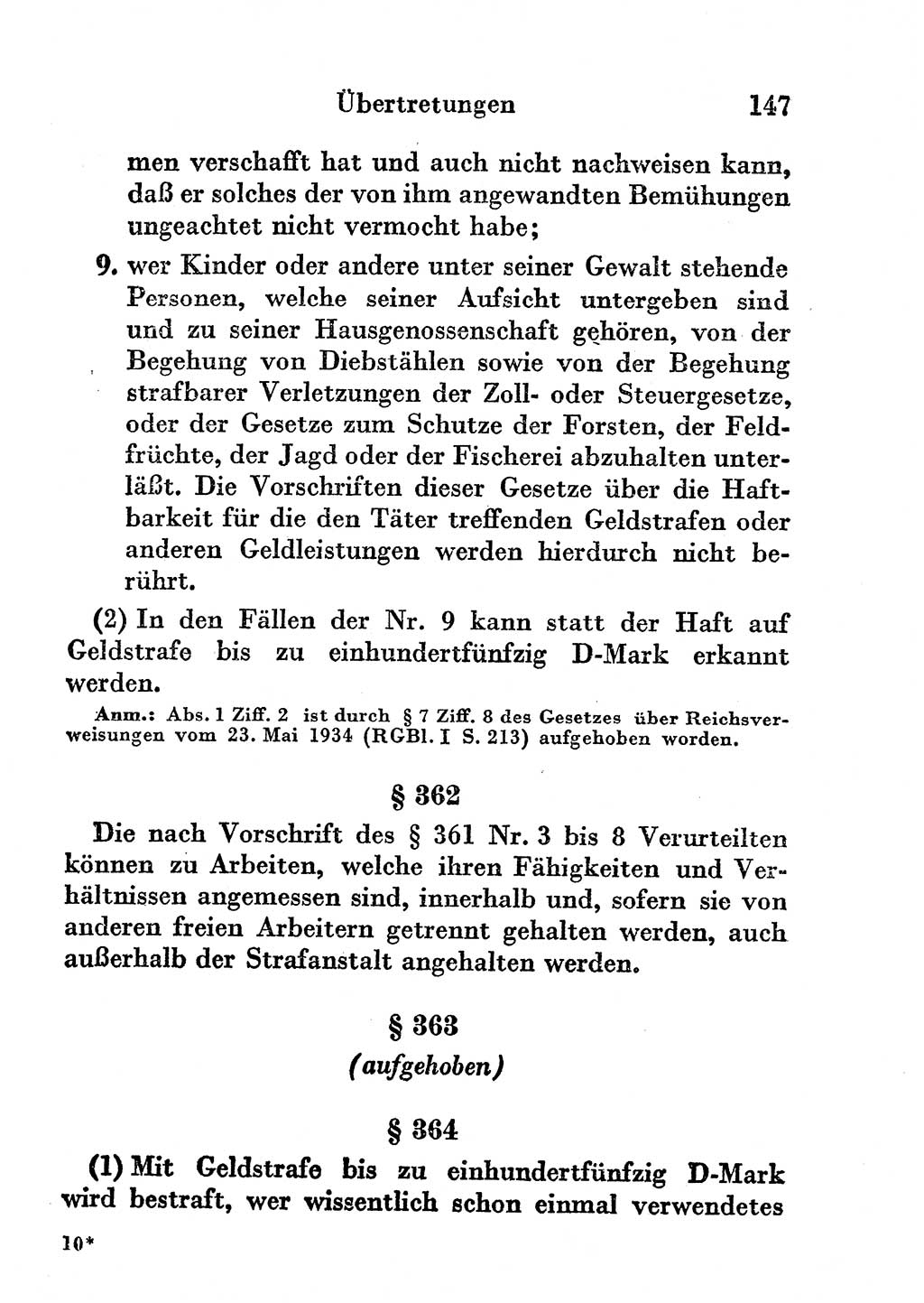 Strafgesetzbuch (StGB) und andere Strafgesetze [Deutsche Demokratische Republik (DDR)] 1956, Seite 147 (StGB Strafges. DDR 1956, S. 147)
