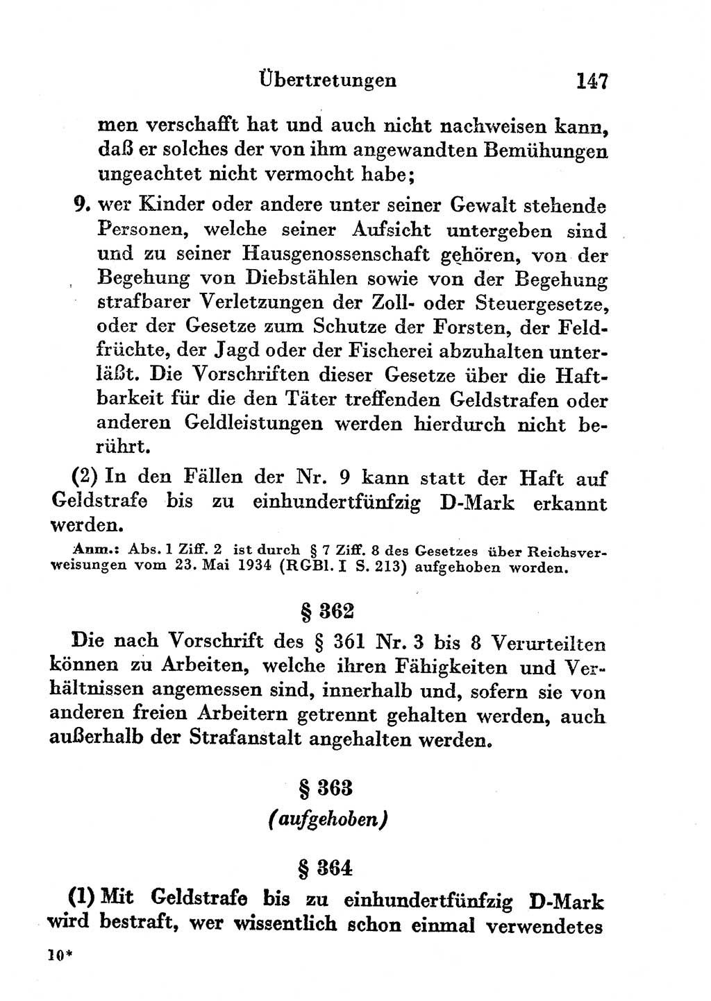 Strafgesetzbuch (StGB) und andere Strafgesetze [Deutsche Demokratische Republik (DDR)] 1956, Seite 147 (StGB Strafges. DDR 1956, S. 147)