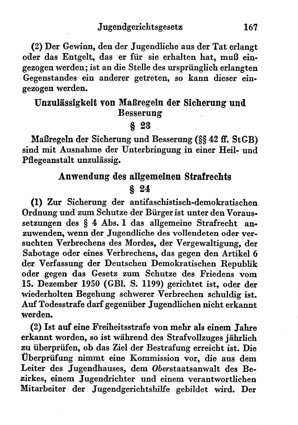 Strafgesetzbuch (StGB) und andere Strafgesetze [Deutsche Demokratische Republik (DDR)] 1956, Seite 167 (StGB Strafges. DDR 1956, S. 167)