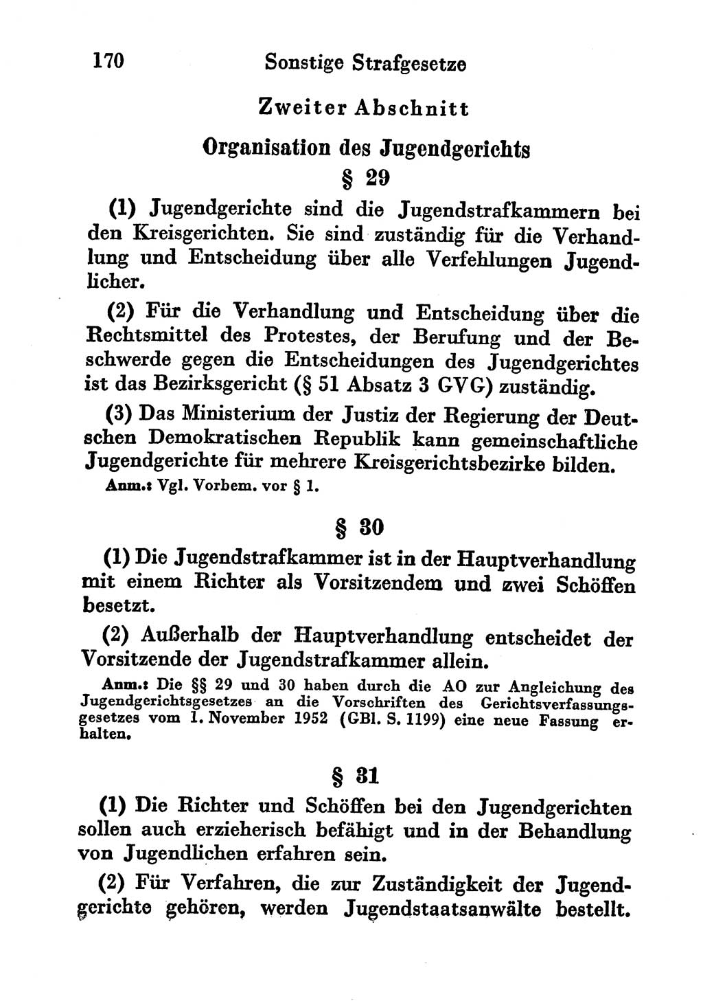 Strafgesetzbuch (StGB) und andere Strafgesetze [Deutsche Demokratische Republik (DDR)] 1956, Seite 170 (StGB Strafges. DDR 1956, S. 170)