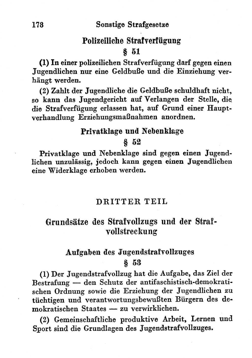 Strafgesetzbuch (StGB) und andere Strafgesetze [Deutsche Demokratische Republik (DDR)] 1956, Seite 178 (StGB Strafges. DDR 1956, S. 178)