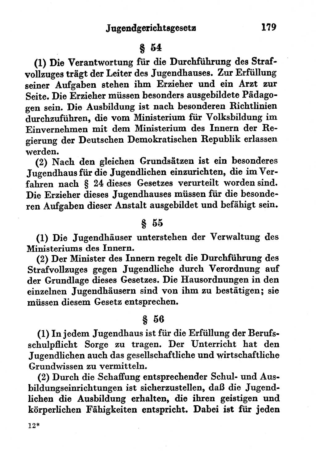 Strafgesetzbuch (StGB) und andere Strafgesetze [Deutsche Demokratische Republik (DDR)] 1956, Seite 179 (StGB Strafges. DDR 1956, S. 179)