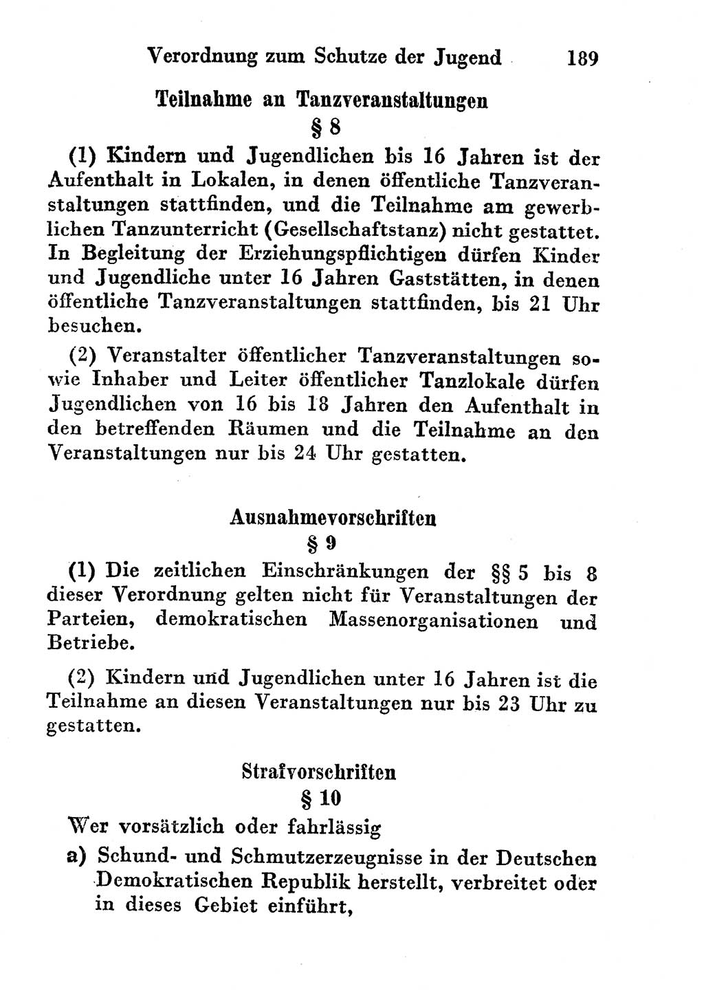 Strafgesetzbuch (StGB) und andere Strafgesetze [Deutsche Demokratische Republik (DDR)] 1956, Seite 189 (StGB Strafges. DDR 1956, S. 189)