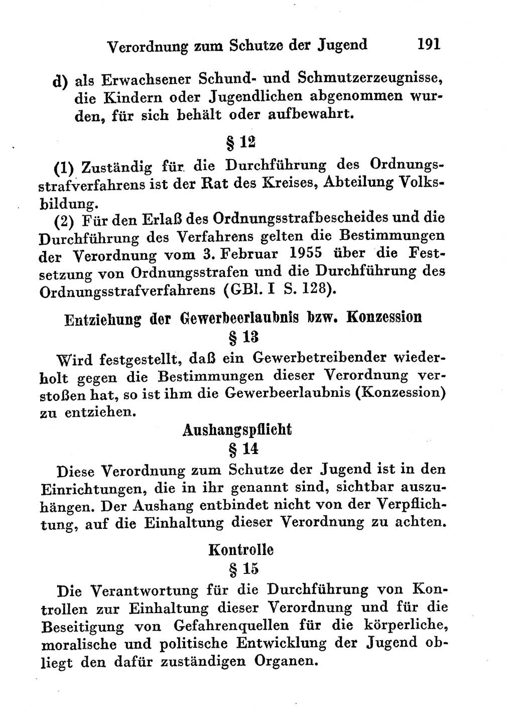 Strafgesetzbuch (StGB) und andere Strafgesetze [Deutsche Demokratische Republik (DDR)] 1956, Seite 191 (StGB Strafges. DDR 1956, S. 191)