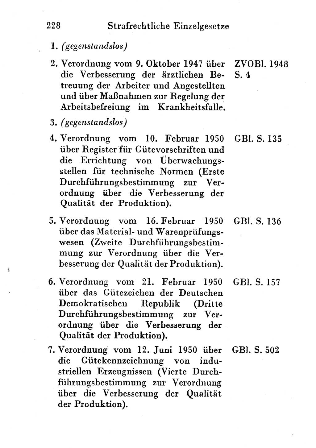 Strafgesetzbuch (StGB) und andere Strafgesetze [Deutsche Demokratische Republik (DDR)] 1956, Seite 228 (StGB Strafges. DDR 1956, S. 228)