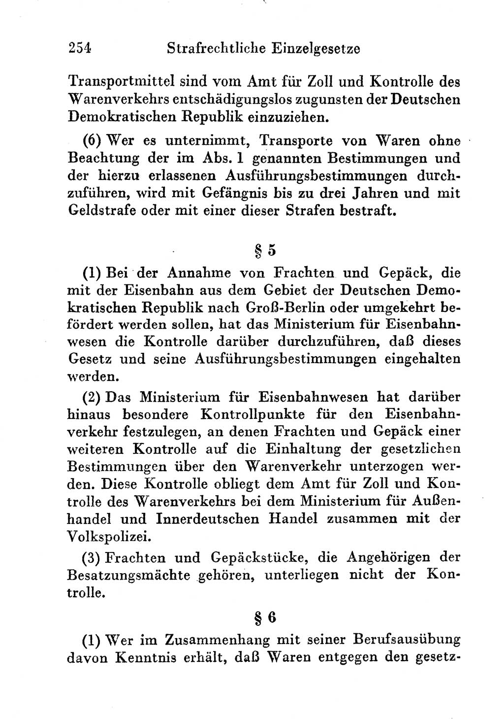 Strafgesetzbuch (StGB) und andere Strafgesetze [Deutsche Demokratische Republik (DDR)] 1956, Seite 254 (StGB Strafges. DDR 1956, S. 254)
