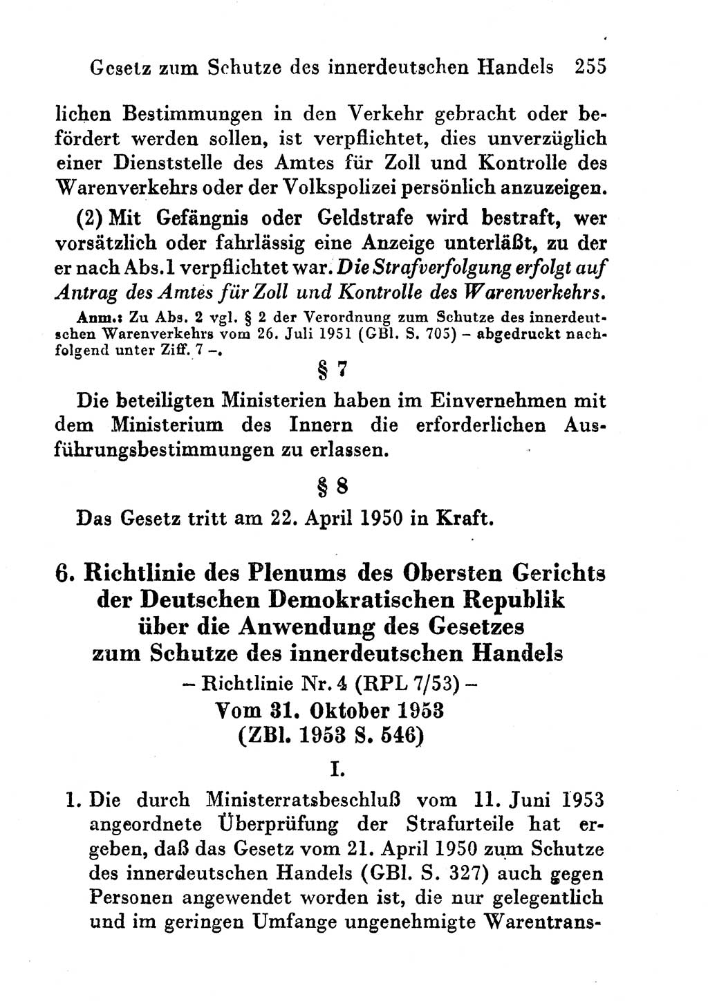 Strafgesetzbuch (StGB) und andere Strafgesetze [Deutsche Demokratische Republik (DDR)] 1956, Seite 255 (StGB Strafges. DDR 1956, S. 255)