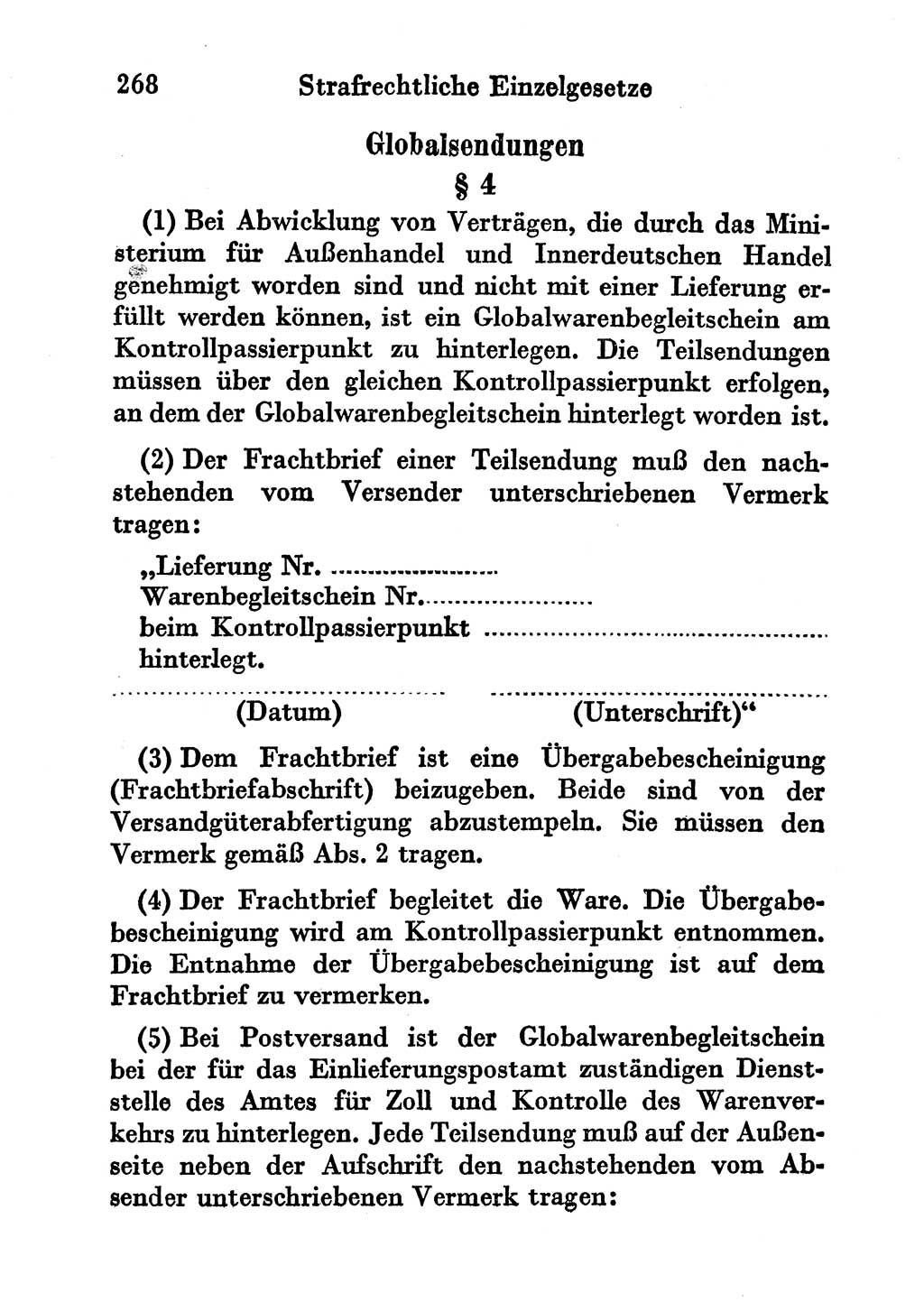 Strafgesetzbuch (StGB) und andere Strafgesetze [Deutsche Demokratische Republik (DDR)] 1956, Seite 268 (StGB Strafges. DDR 1956, S. 268)