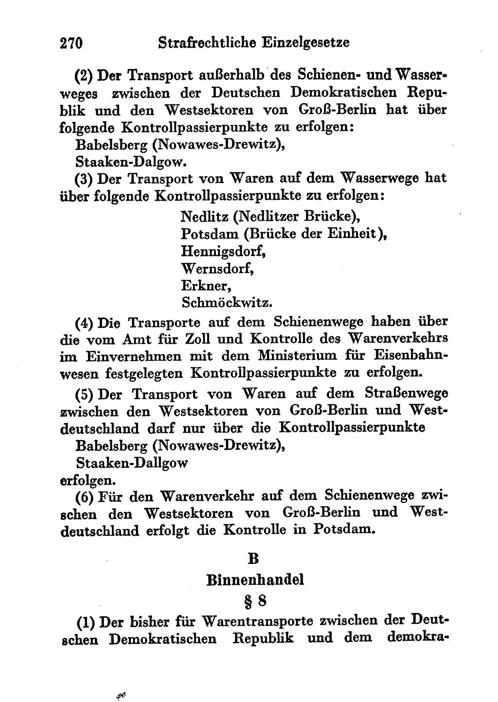 Strafgesetzbuch (StGB) und andere Strafgesetze [Deutsche Demokratische Republik (DDR)] 1956, Seite 270 (StGB Strafges. DDR 1956, S. 270)