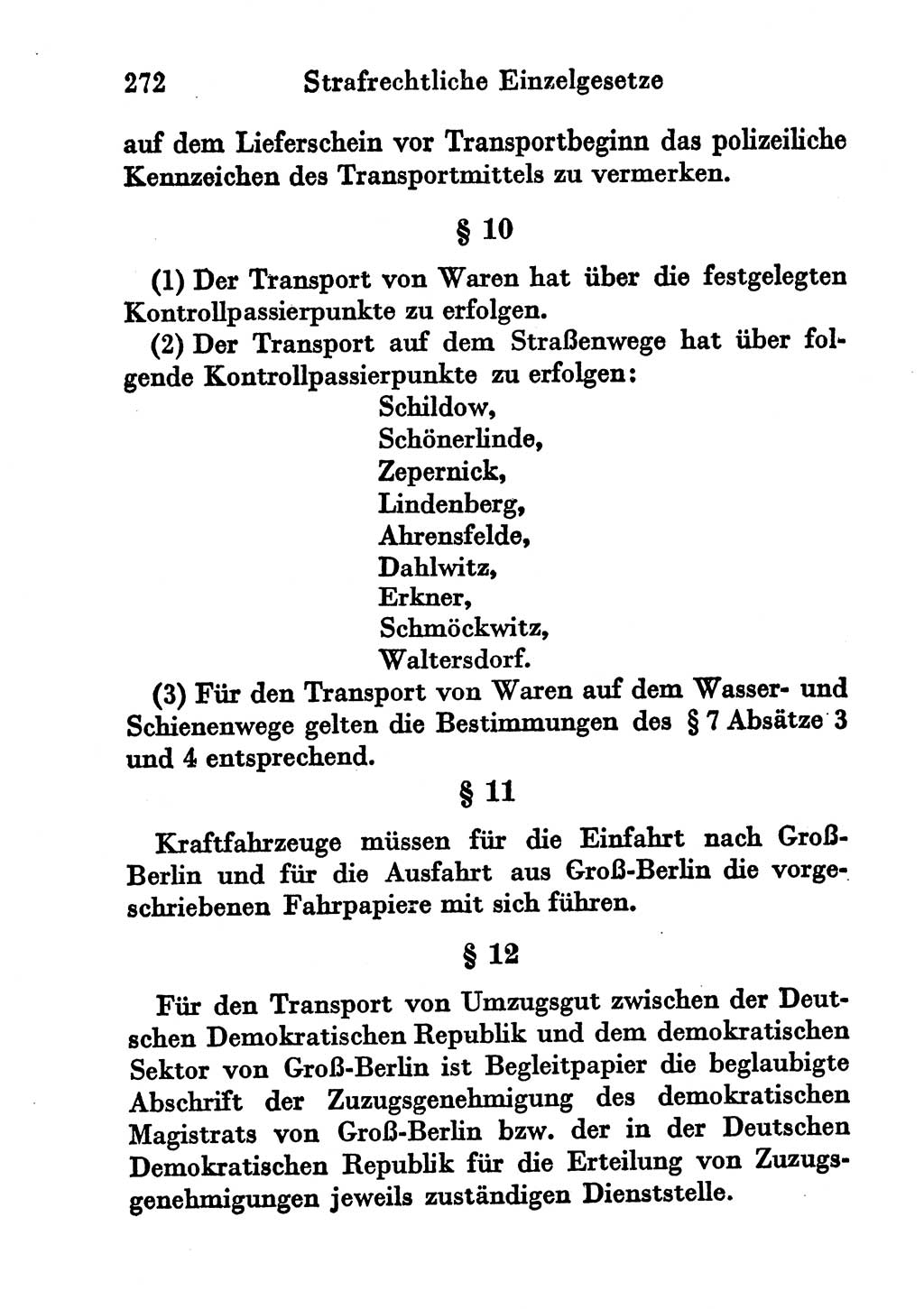 Strafgesetzbuch (StGB) und andere Strafgesetze [Deutsche Demokratische Republik (DDR)] 1956, Seite 272 (StGB Strafges. DDR 1956, S. 272)