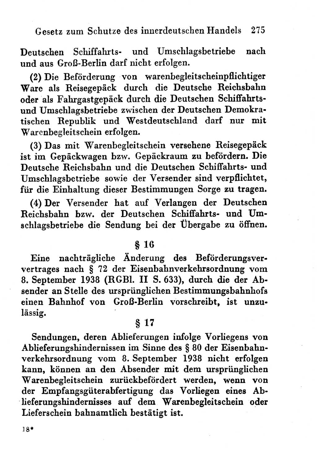 Strafgesetzbuch (StGB) und andere Strafgesetze [Deutsche Demokratische Republik (DDR)] 1956, Seite 275 (StGB Strafges. DDR 1956, S. 275)
