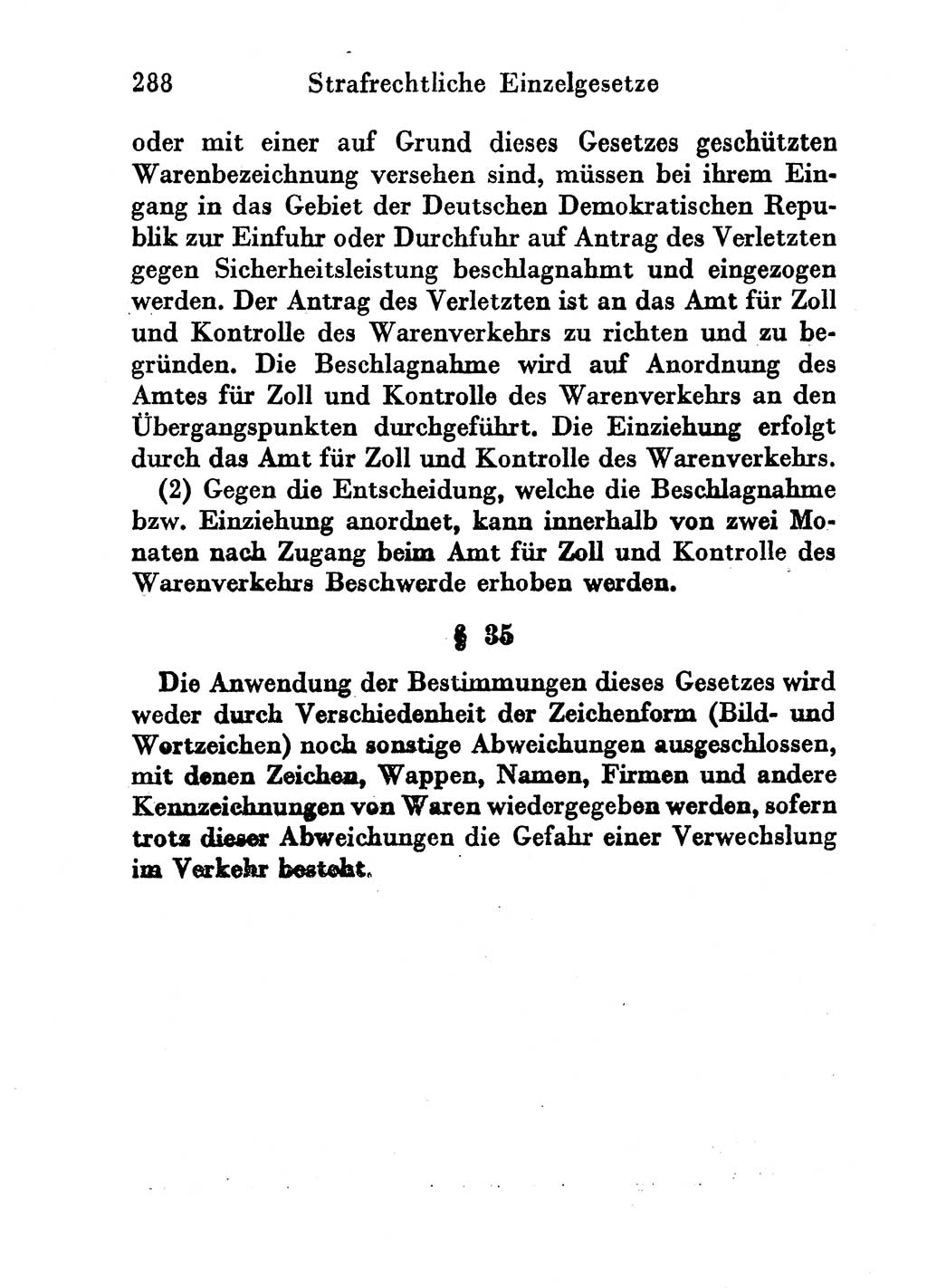 Strafgesetzbuch (StGB) und andere Strafgesetze [Deutsche Demokratische Republik (DDR)] 1956, Seite 288 (StGB Strafges. DDR 1956, S. 288)