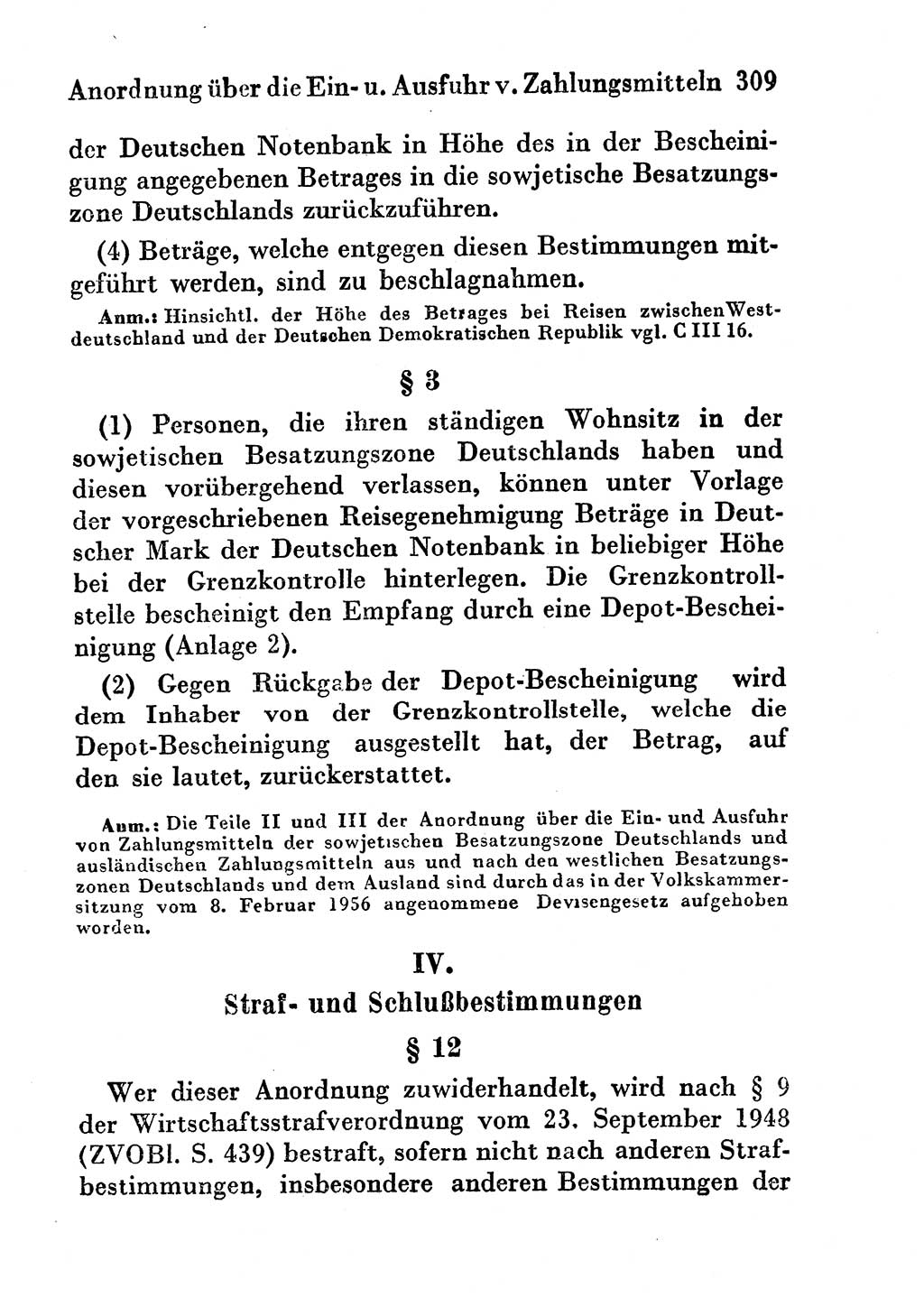 Strafgesetzbuch (StGB) und andere Strafgesetze [Deutsche Demokratische Republik (DDR)] 1956, Seite 309 (StGB Strafges. DDR 1956, S. 309)