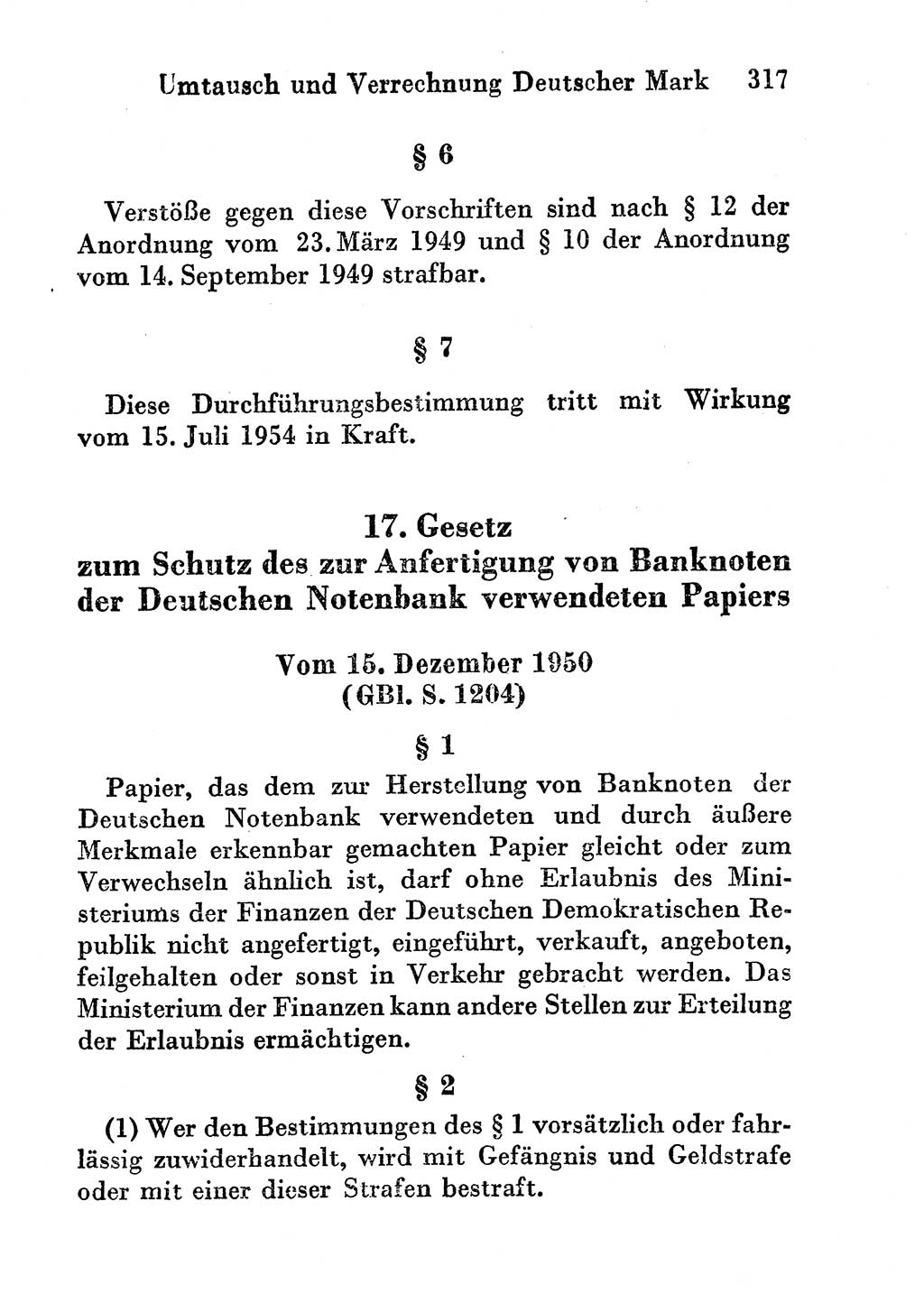 Strafgesetzbuch (StGB) und andere Strafgesetze [Deutsche Demokratische Republik (DDR)] 1956, Seite 317 (StGB Strafges. DDR 1956, S. 317)
