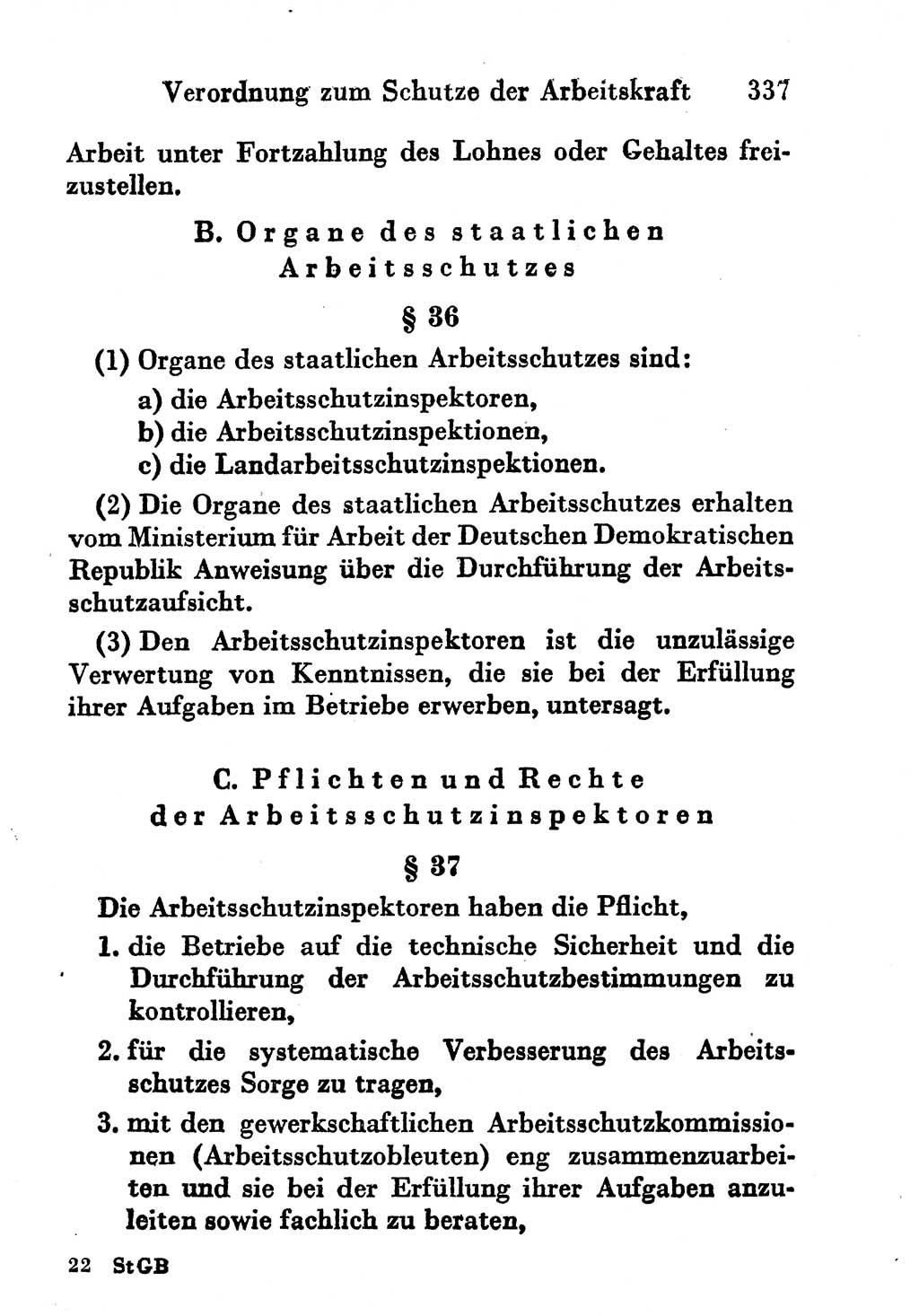 Strafgesetzbuch (StGB) und andere Strafgesetze [Deutsche Demokratische Republik (DDR)] 1956, Seite 337 (StGB Strafges. DDR 1956, S. 337)