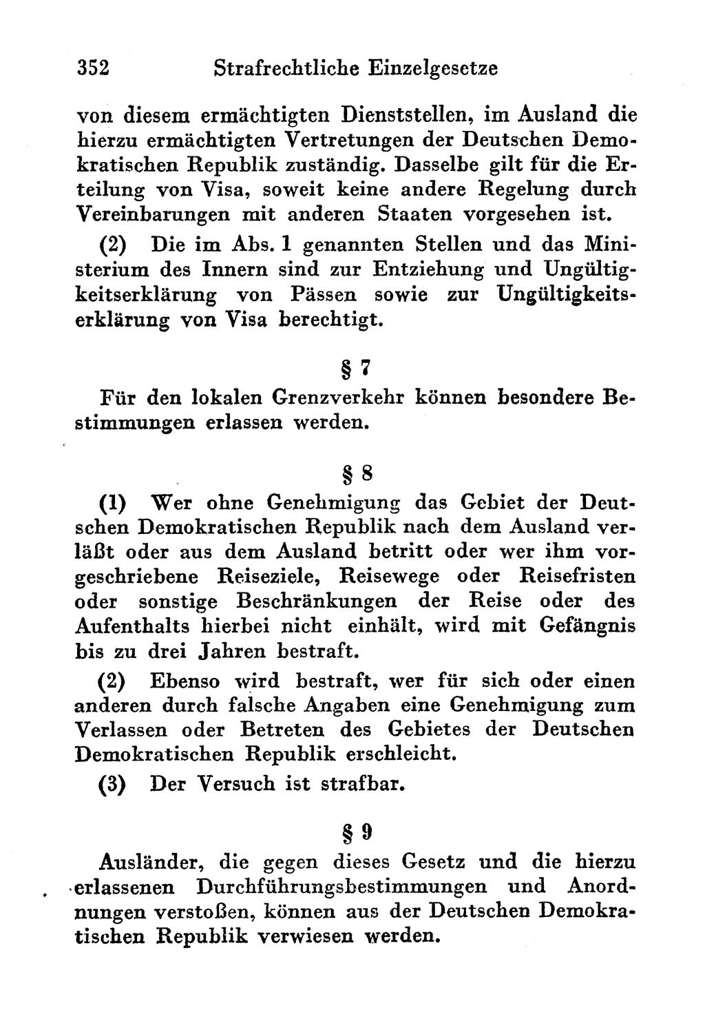 Strafgesetzbuch (StGB) und andere Strafgesetze [Deutsche Demokratische Republik (DDR)] 1956, Seite 352 (StGB Strafges. DDR 1956, S. 352)