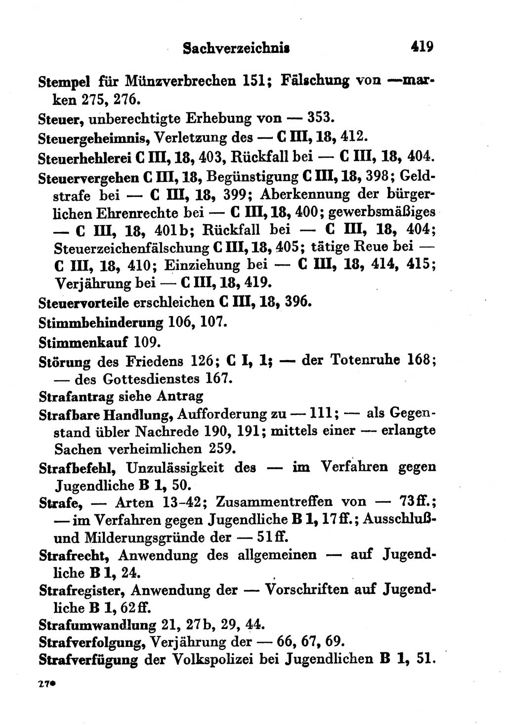 Strafgesetzbuch (StGB) und andere Strafgesetze [Deutsche Demokratische Republik (DDR)] 1956, Seite 419 (StGB Strafges. DDR 1956, S. 419)