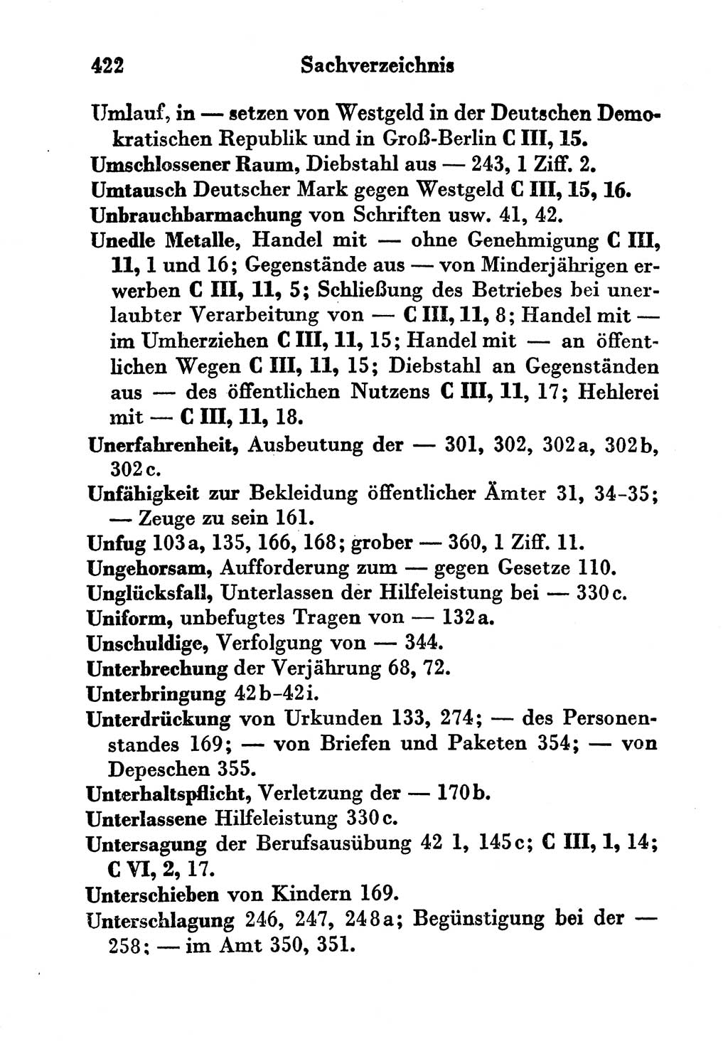 Strafgesetzbuch (StGB) und andere Strafgesetze [Deutsche Demokratische Republik (DDR)] 1956, Seite 422 (StGB Strafges. DDR 1956, S. 422)