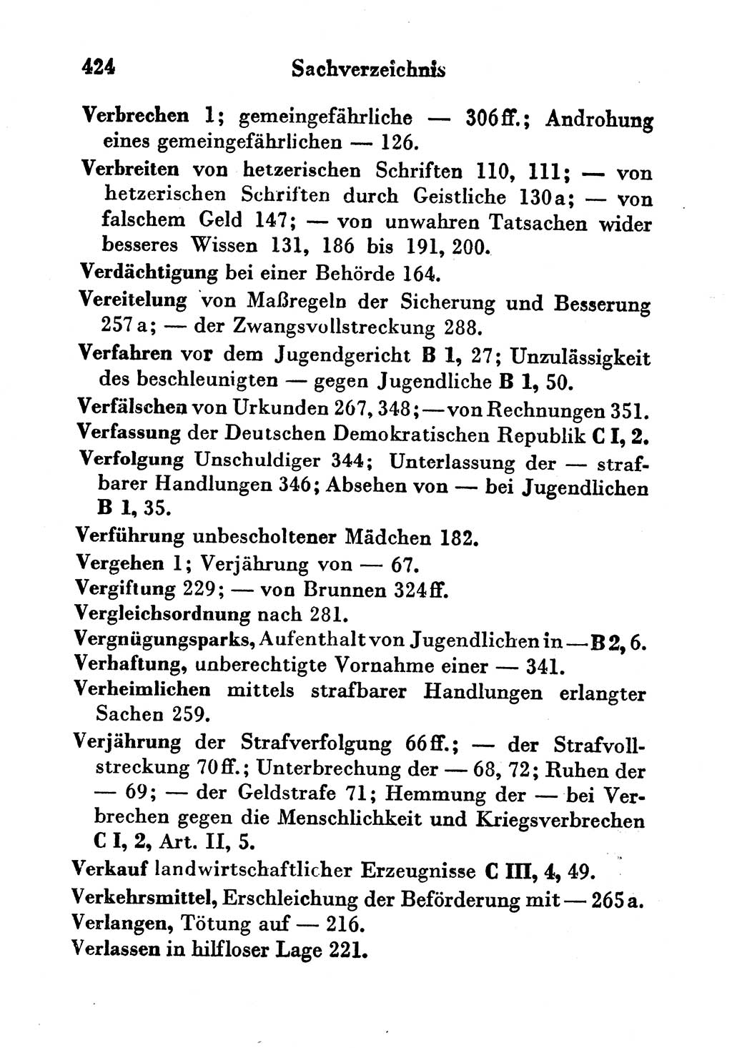 Strafgesetzbuch (StGB) und andere Strafgesetze [Deutsche Demokratische Republik (DDR)] 1956, Seite 424 (StGB Strafges. DDR 1956, S. 424)
