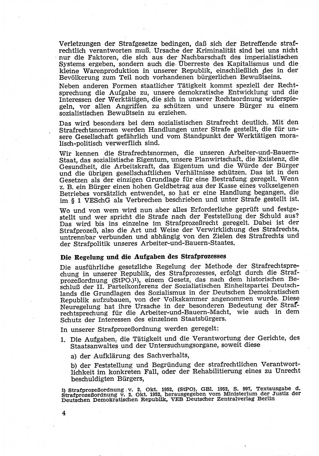 Strafverfahren in der Deutschen Demokratischen Republik (DDR) und seine demokratischen Prinzipien 1956, Seite 4 (Str.-Verf. DDR 1956, S. 4)