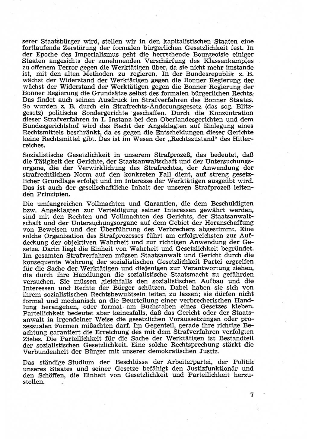 Strafverfahren in der Deutschen Demokratischen Republik (DDR) und seine demokratischen Prinzipien 1956, Seite 7 (Str.-Verf. DDR 1956, S. 7)