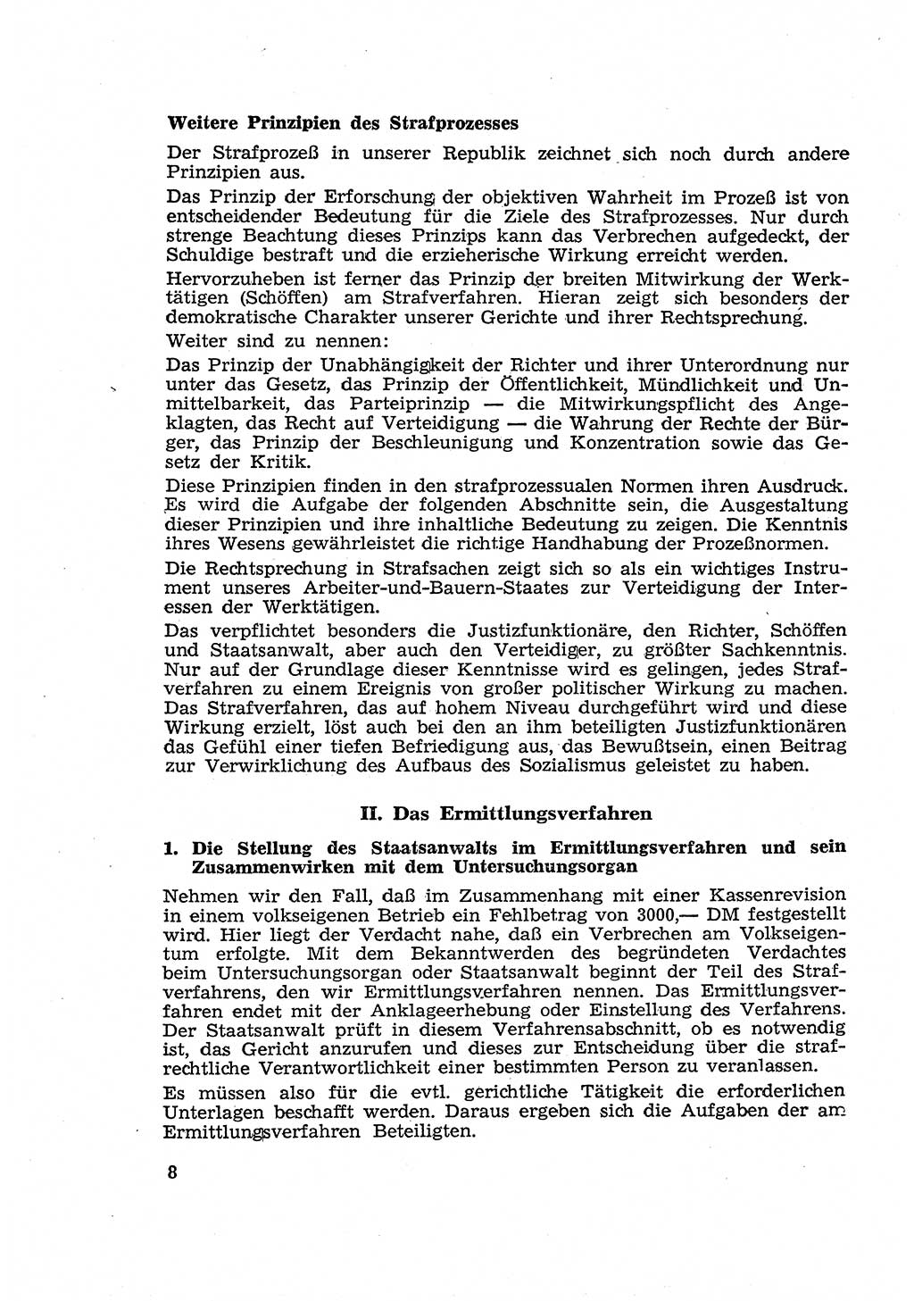 Strafverfahren in der Deutschen Demokratischen Republik (DDR) und seine demokratischen Prinzipien 1956, Seite 8 (Str.-Verf. DDR 1956, S. 8)
