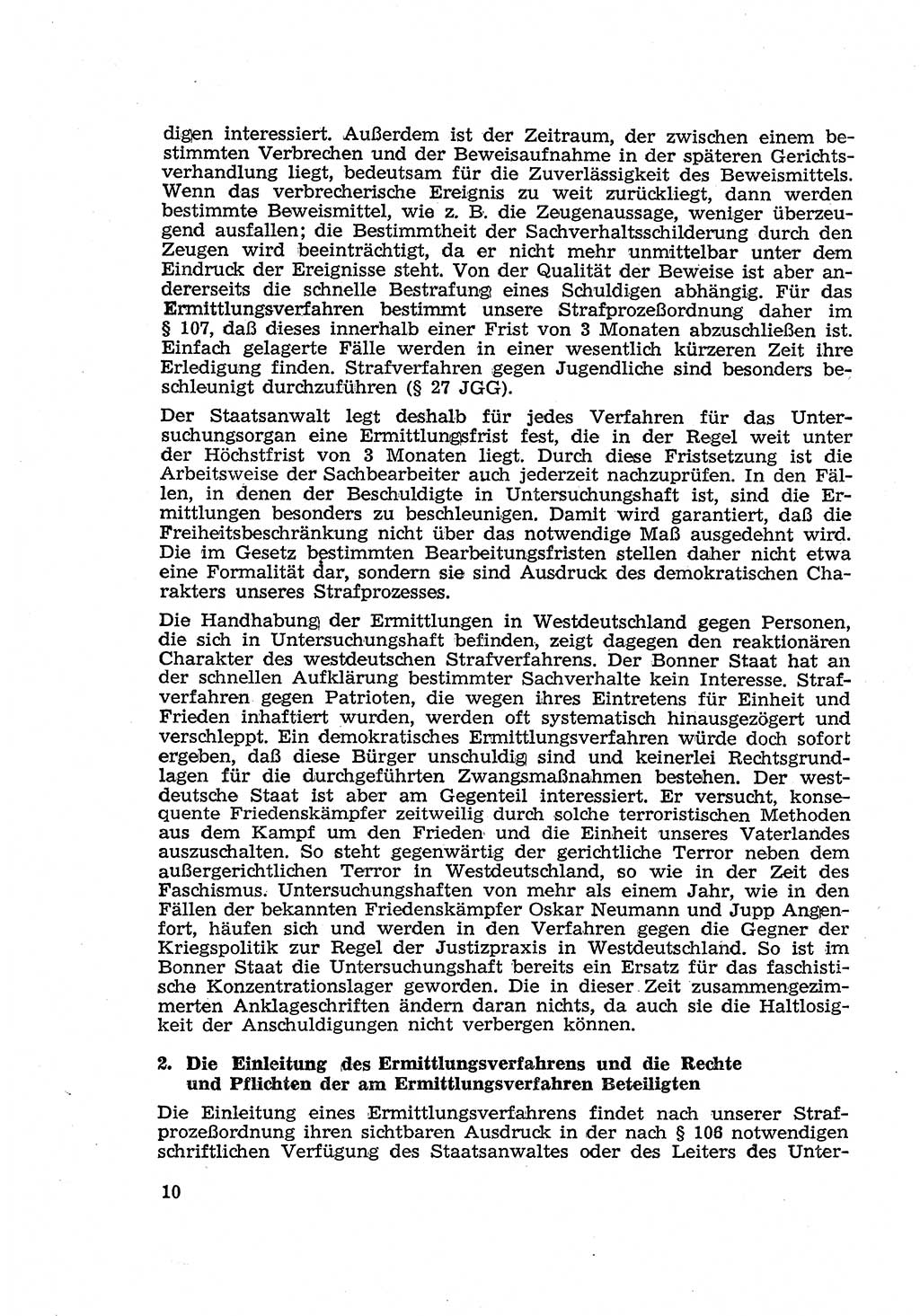 Strafverfahren in der Deutschen Demokratischen Republik (DDR) und seine demokratischen Prinzipien 1956, Seite 10 (Str.-Verf. DDR 1956, S. 10)