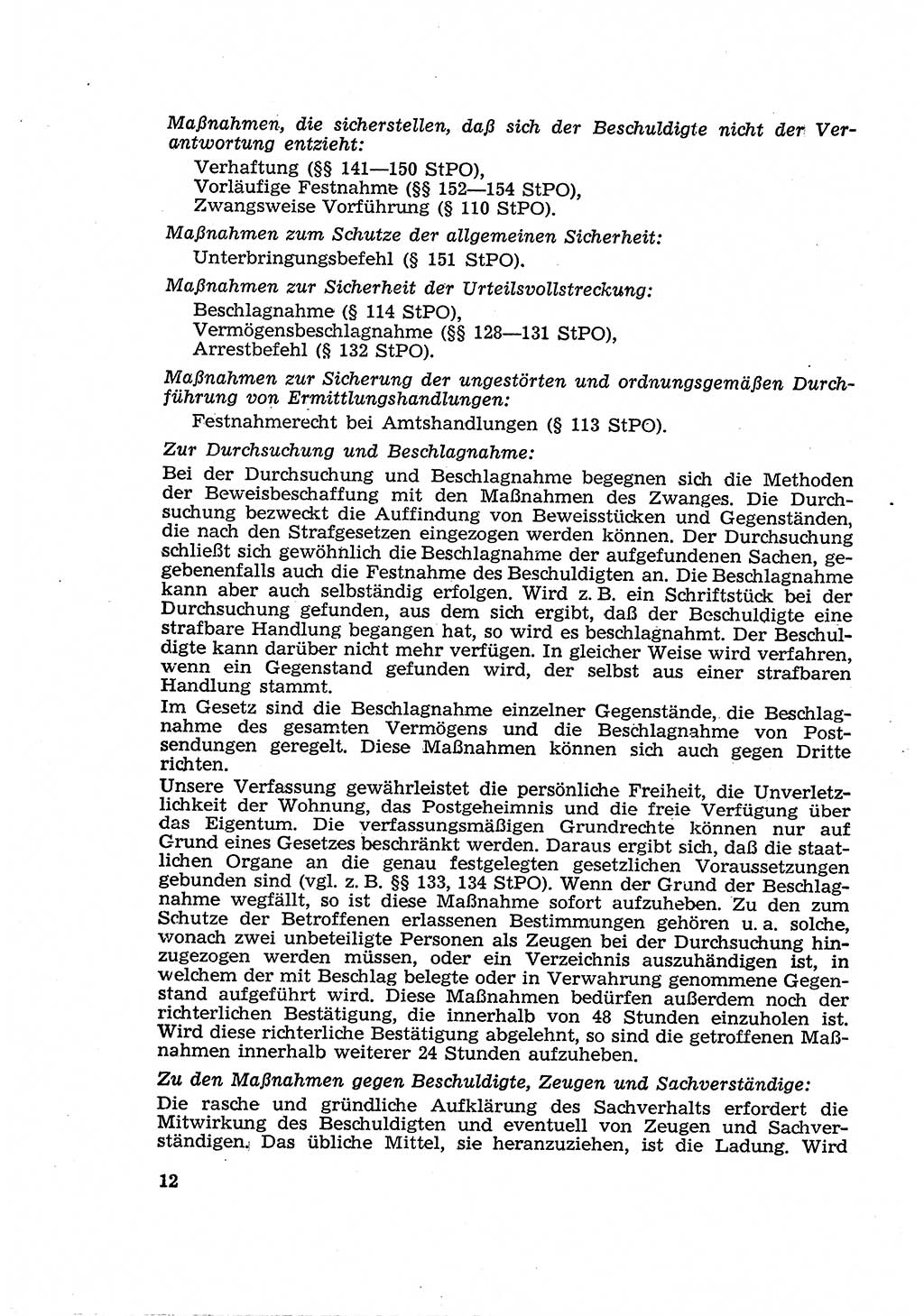 Strafverfahren in der Deutschen Demokratischen Republik (DDR) und seine demokratischen Prinzipien 1956, Seite 12 (Str.-Verf. DDR 1956, S. 12)