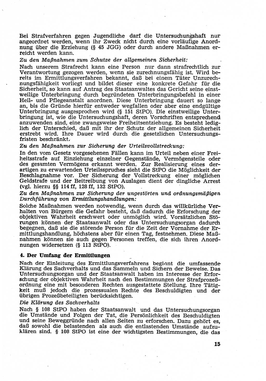 Strafverfahren in der Deutschen Demokratischen Republik (DDR) und seine demokratischen Prinzipien 1956, Seite 15 (Str.-Verf. DDR 1956, S. 15)