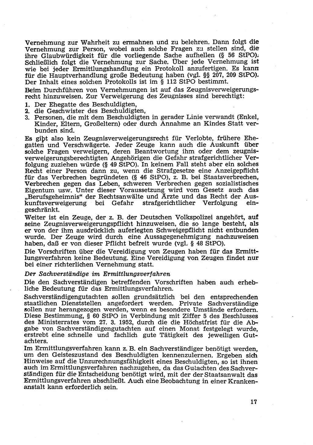 Strafverfahren in der Deutschen Demokratischen Republik (DDR) und seine demokratischen Prinzipien 1956, Seite 17 (Str.-Verf. DDR 1956, S. 17)