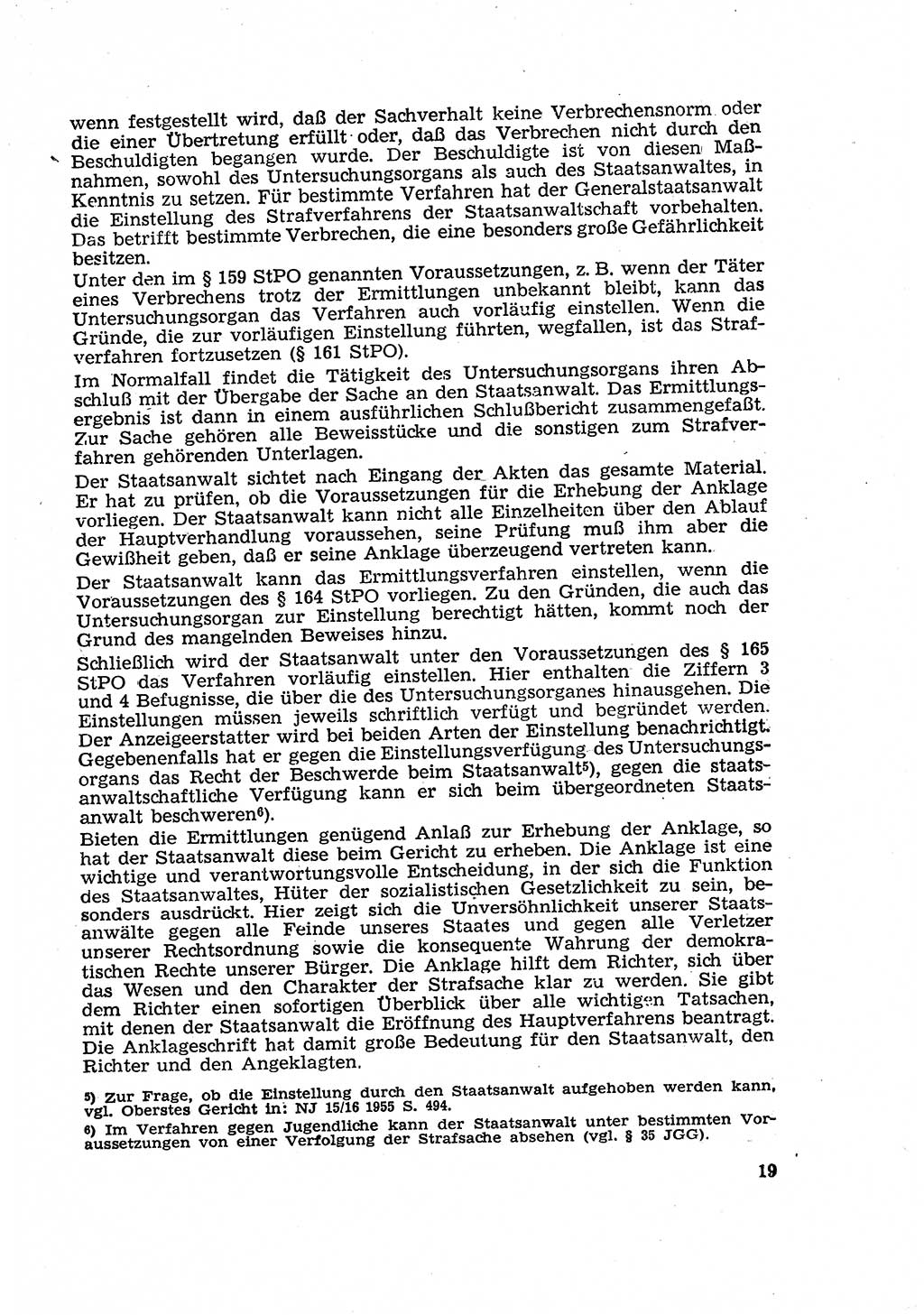 Strafverfahren in der Deutschen Demokratischen Republik (DDR) und seine demokratischen Prinzipien 1956, Seite 19 (Str.-Verf. DDR 1956, S. 19)