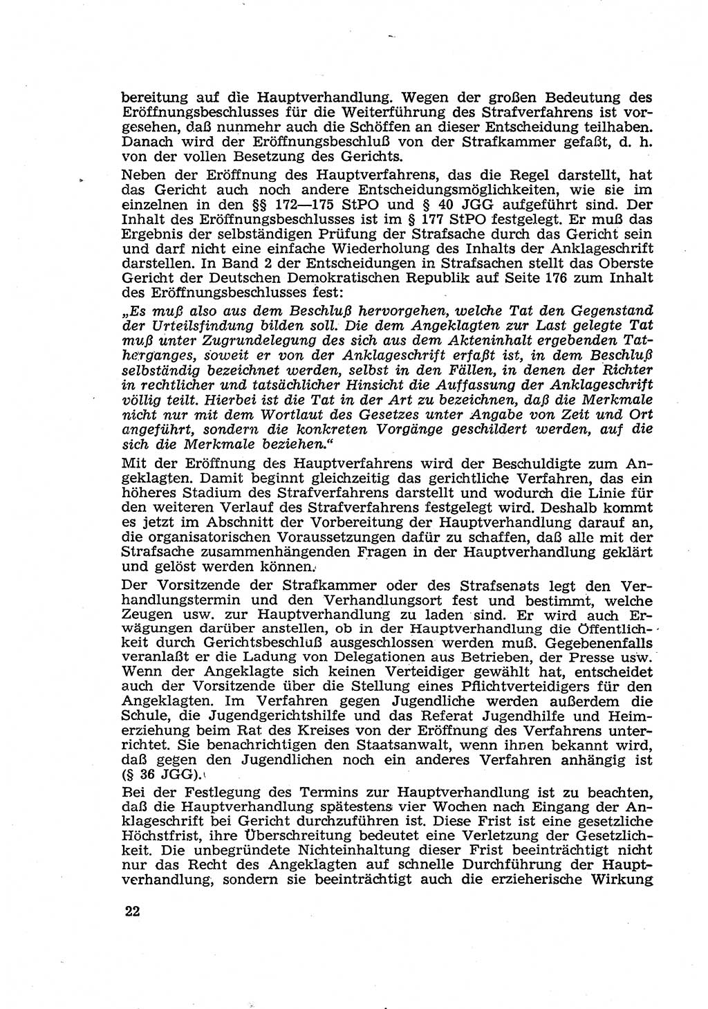 Strafverfahren in der Deutschen Demokratischen Republik (DDR) und seine demokratischen Prinzipien 1956, Seite 22 (Str.-Verf. DDR 1956, S. 22)