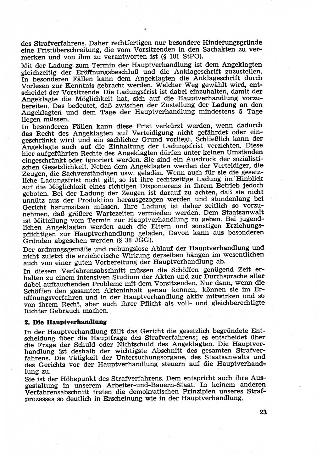 Strafverfahren in der Deutschen Demokratischen Republik (DDR) und seine demokratischen Prinzipien 1956, Seite 23 (Str.-Verf. DDR 1956, S. 23)