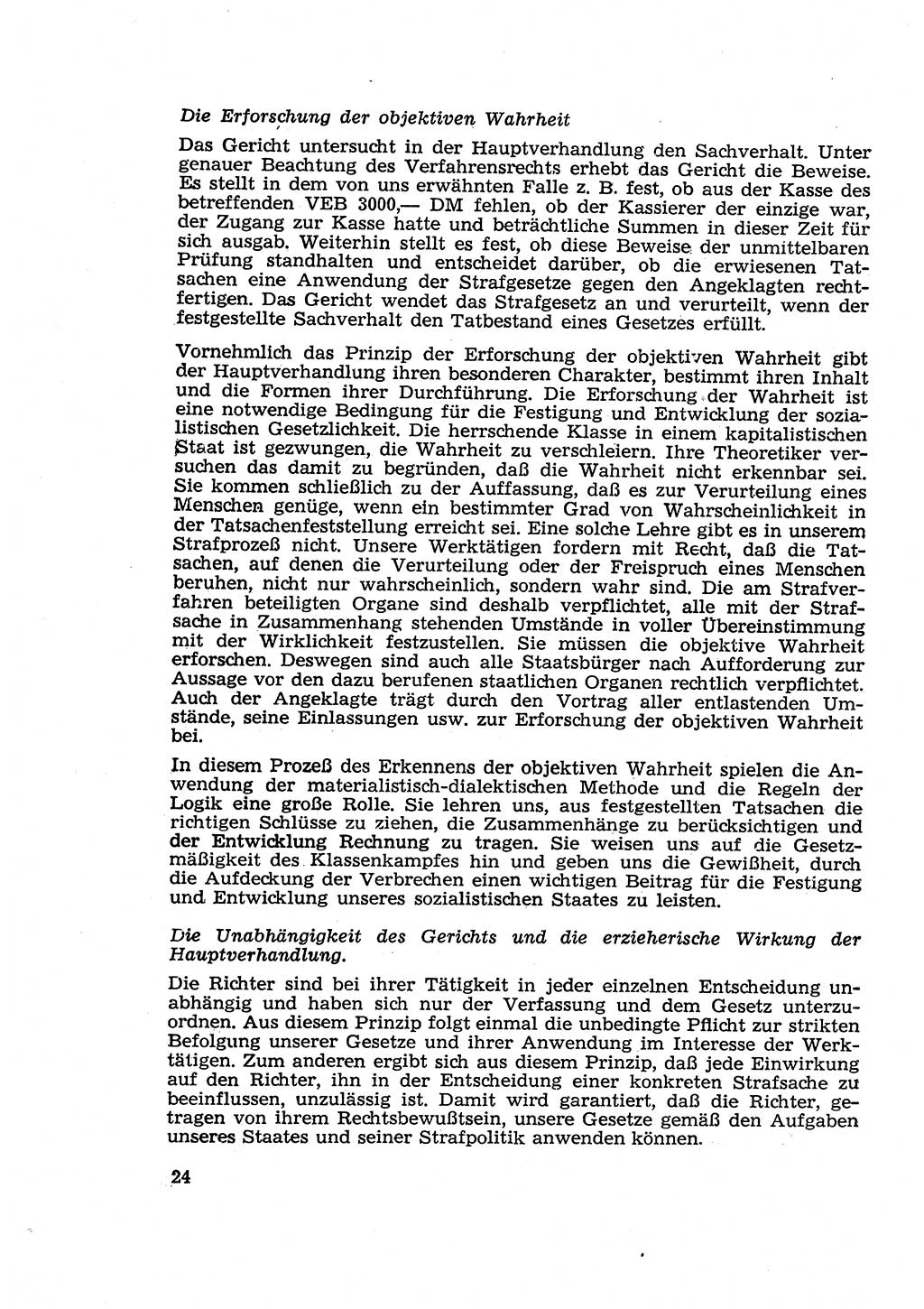 Strafverfahren in der Deutschen Demokratischen Republik (DDR) und seine demokratischen Prinzipien 1956, Seite 24 (Str.-Verf. DDR 1956, S. 24)