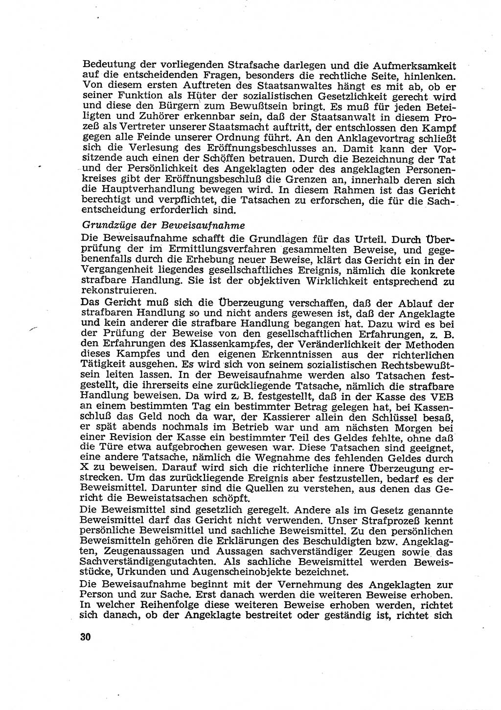 Strafverfahren in der Deutschen Demokratischen Republik (DDR) und seine demokratischen Prinzipien 1956, Seite 30 (Str.-Verf. DDR 1956, S. 30)