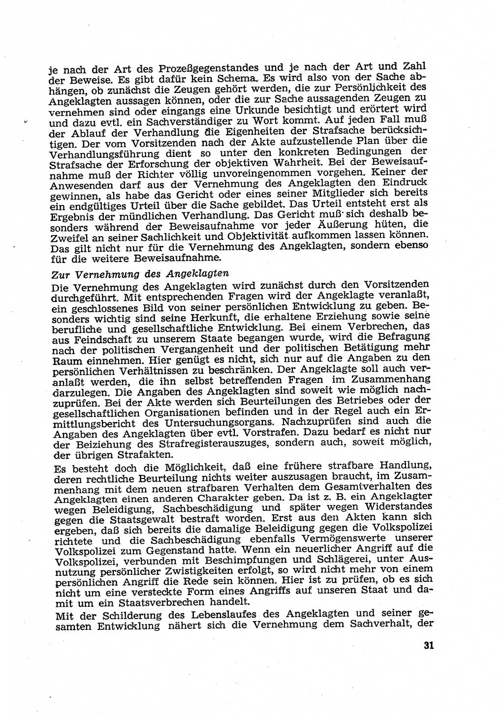 Strafverfahren in der Deutschen Demokratischen Republik (DDR) und seine demokratischen Prinzipien 1956, Seite 31 (Str.-Verf. DDR 1956, S. 31)