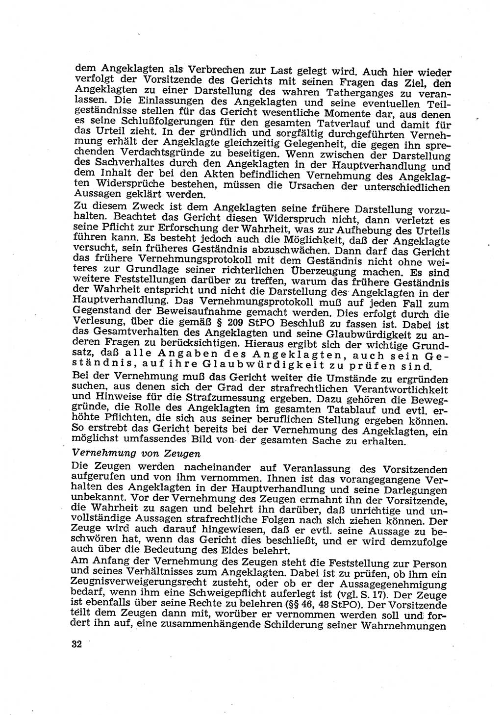 Strafverfahren in der Deutschen Demokratischen Republik (DDR) und seine demokratischen Prinzipien 1956, Seite 32 (Str.-Verf. DDR 1956, S. 32)