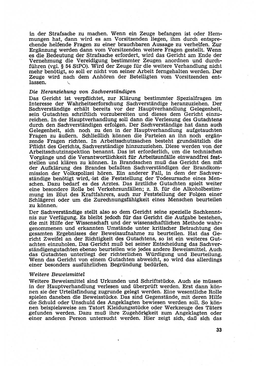 Strafverfahren in der Deutschen Demokratischen Republik (DDR) und seine demokratischen Prinzipien 1956, Seite 33 (Str.-Verf. DDR 1956, S. 33)
