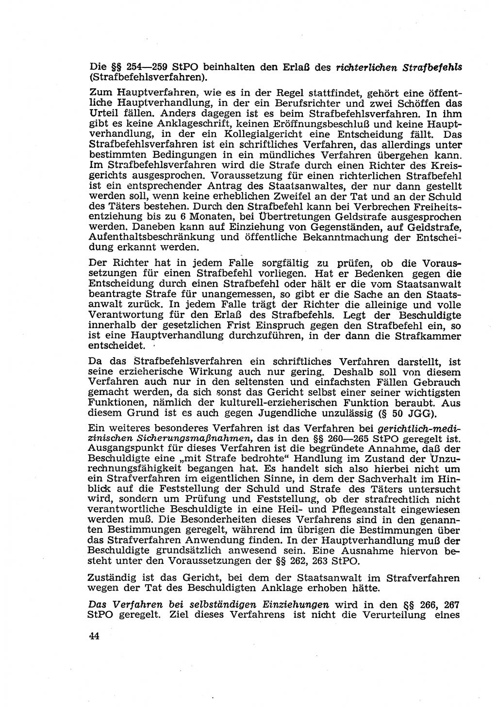 Strafverfahren in der Deutschen Demokratischen Republik (DDR) und seine demokratischen Prinzipien 1956, Seite 44 (Str.-Verf. DDR 1956, S. 44)